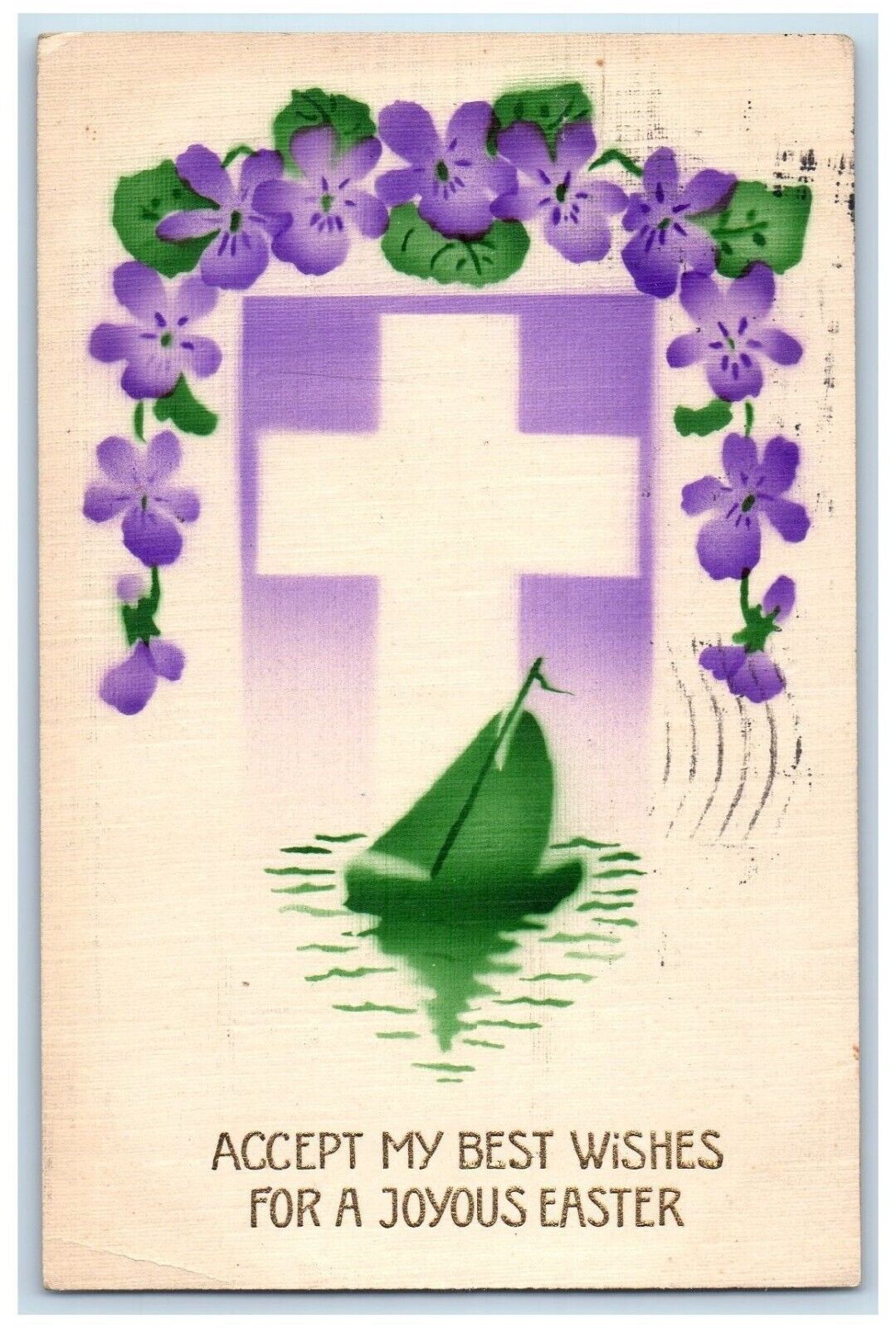 c1910\'s Joyous Easter Holy Cross Flowers Warsaw Indiana IN Antique Postcard