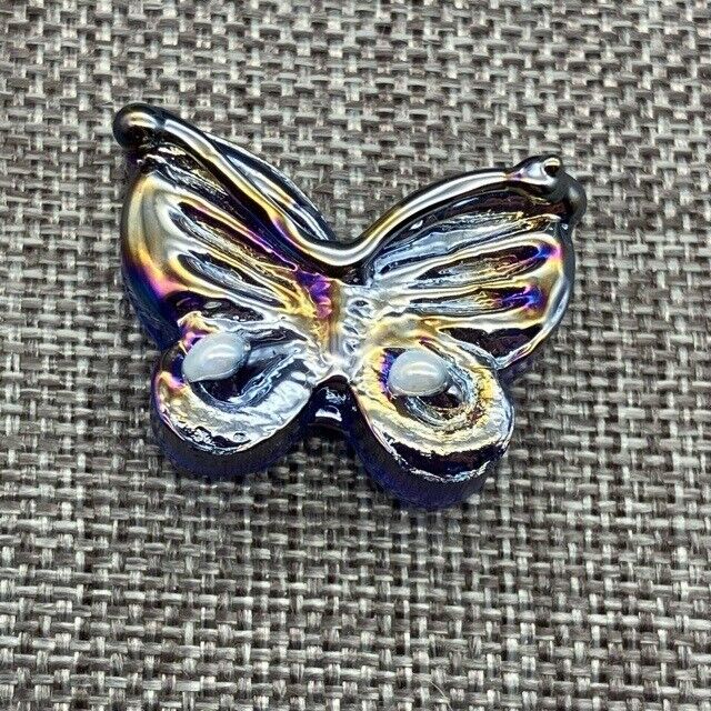 Festive Treasures Black Butterfly Magnet Mini Glass Tiny Collectible Figurine