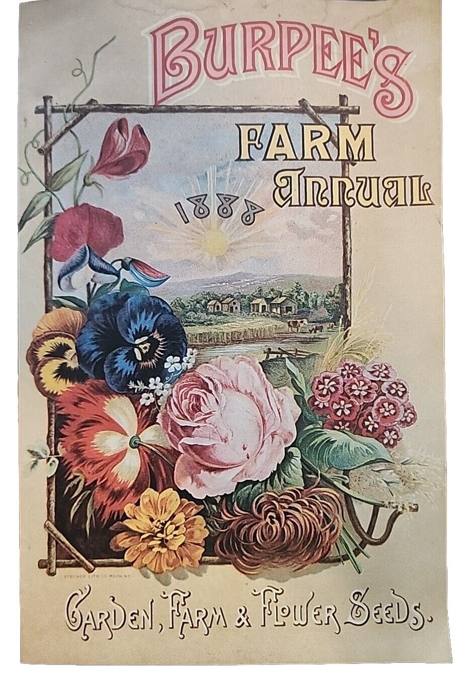 Burpee's Farm Annual 1888 Garden Farm Flowers Seeds Reproduction Vintage