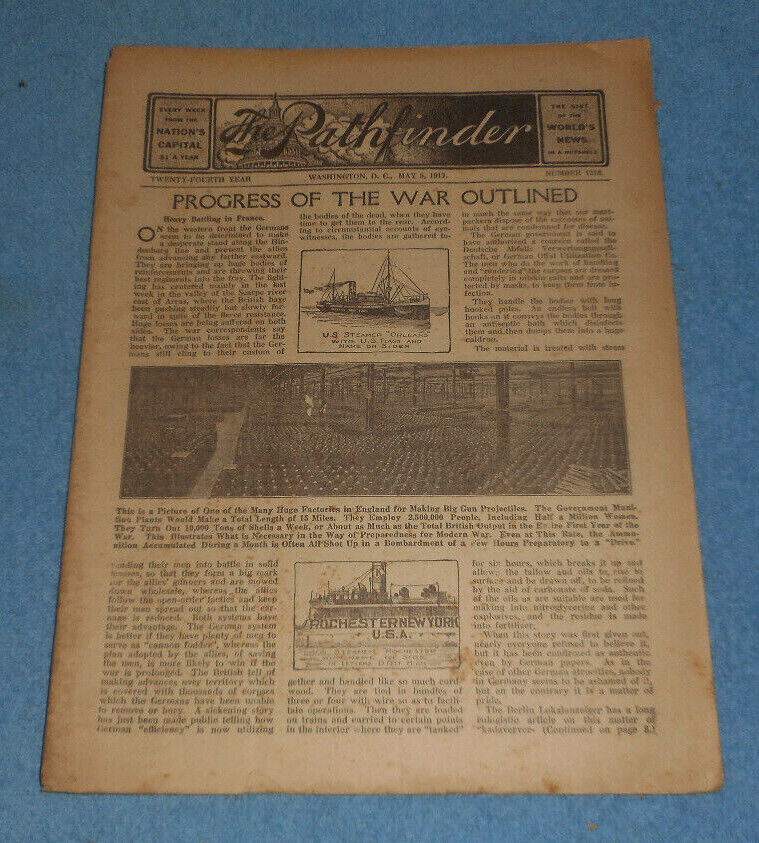 The Pathfinder Newspaper #1218 May 5 1917 Progress Of World War I WWI