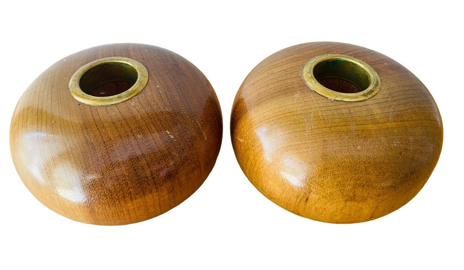 Pair of Mid-Century Oregon Myrtlewood Candle Holders