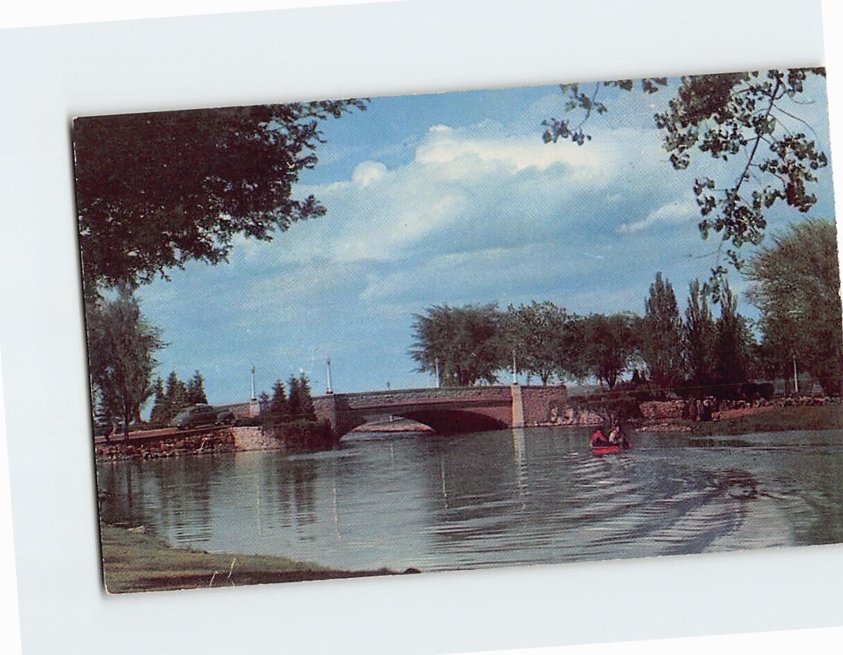 Postcard Stone Bridge in Lakeside Park Fond du Lac Wisconsin USA