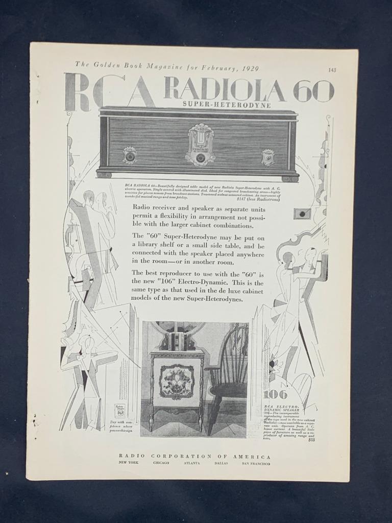 Magazine Ad - 1929 - RCA Radiola 60