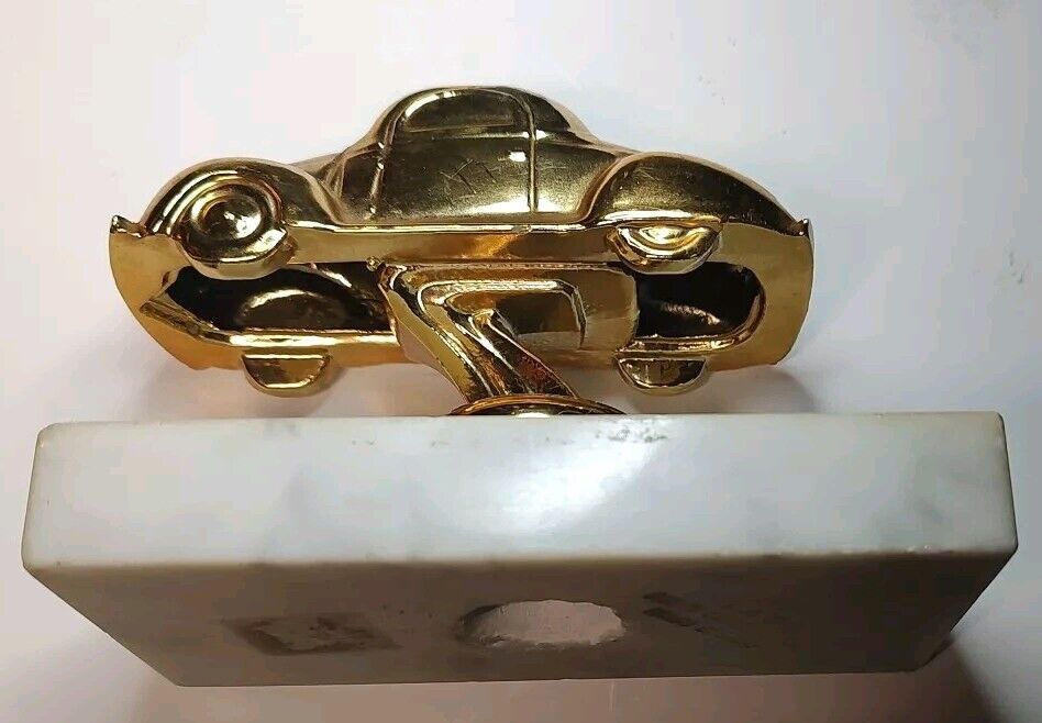 Vintage Drag Racing 1960s Car Auto Show Mounted Metal Trophy Italy 
