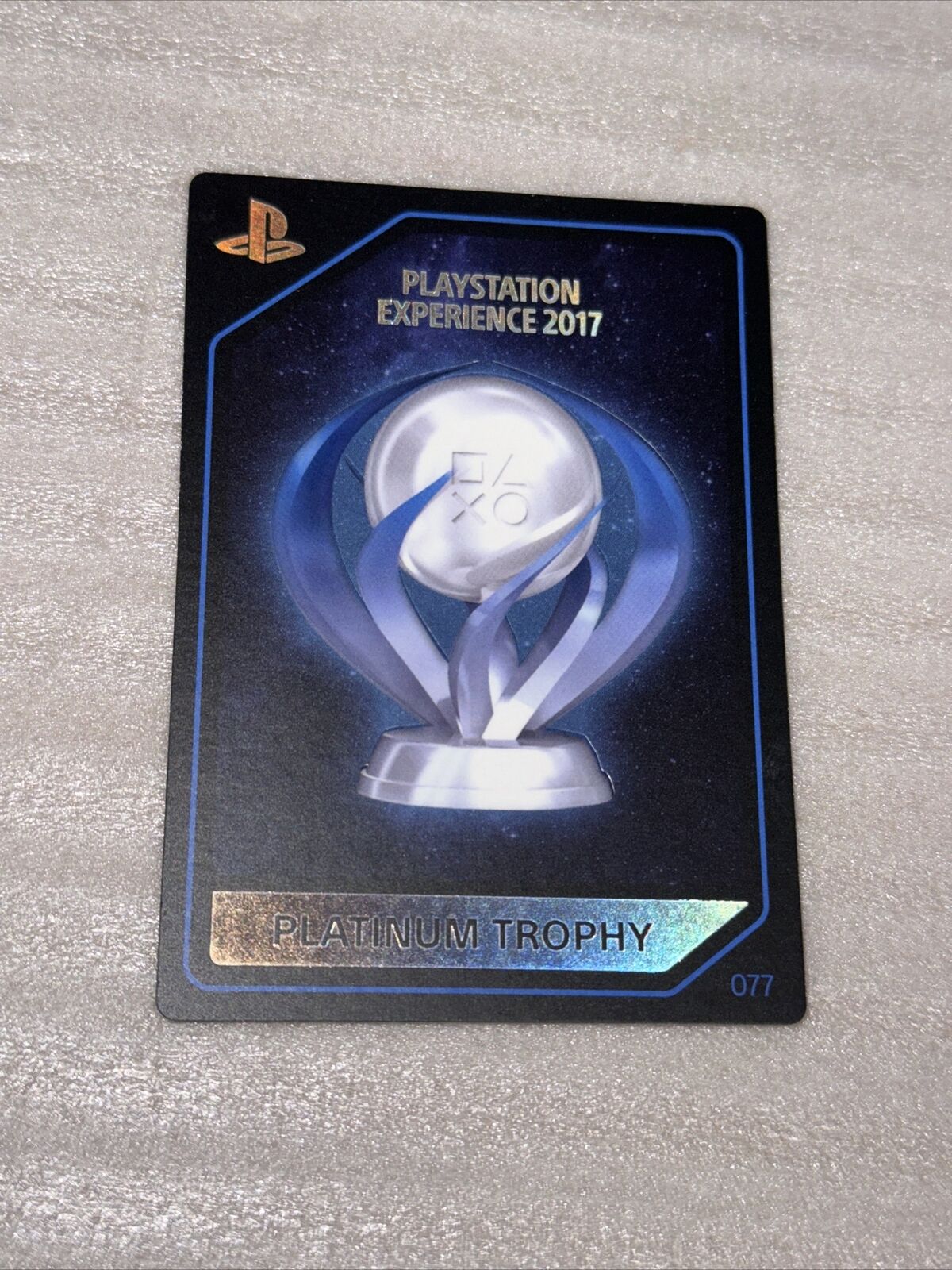 PlayStation Experience PSX 2017 - Rare Collectible Card 077 Platinum Trophy Rare