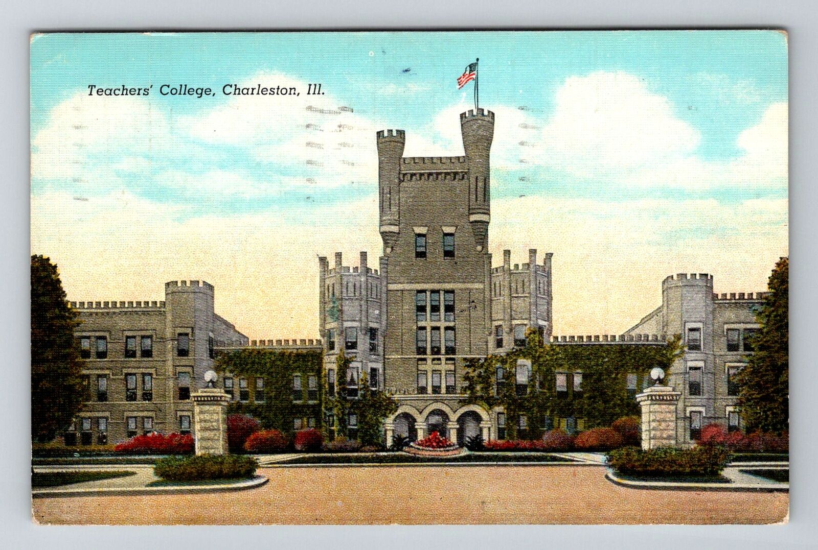 Charleston, IL-Illinois, Teachers College Antique c1947, Vintage Postcard