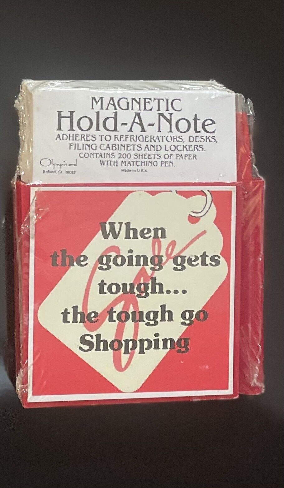 Magnetic Hold-A-Note 200 Sheets & Pen Olympicard When the Going Gets Tough Shop
