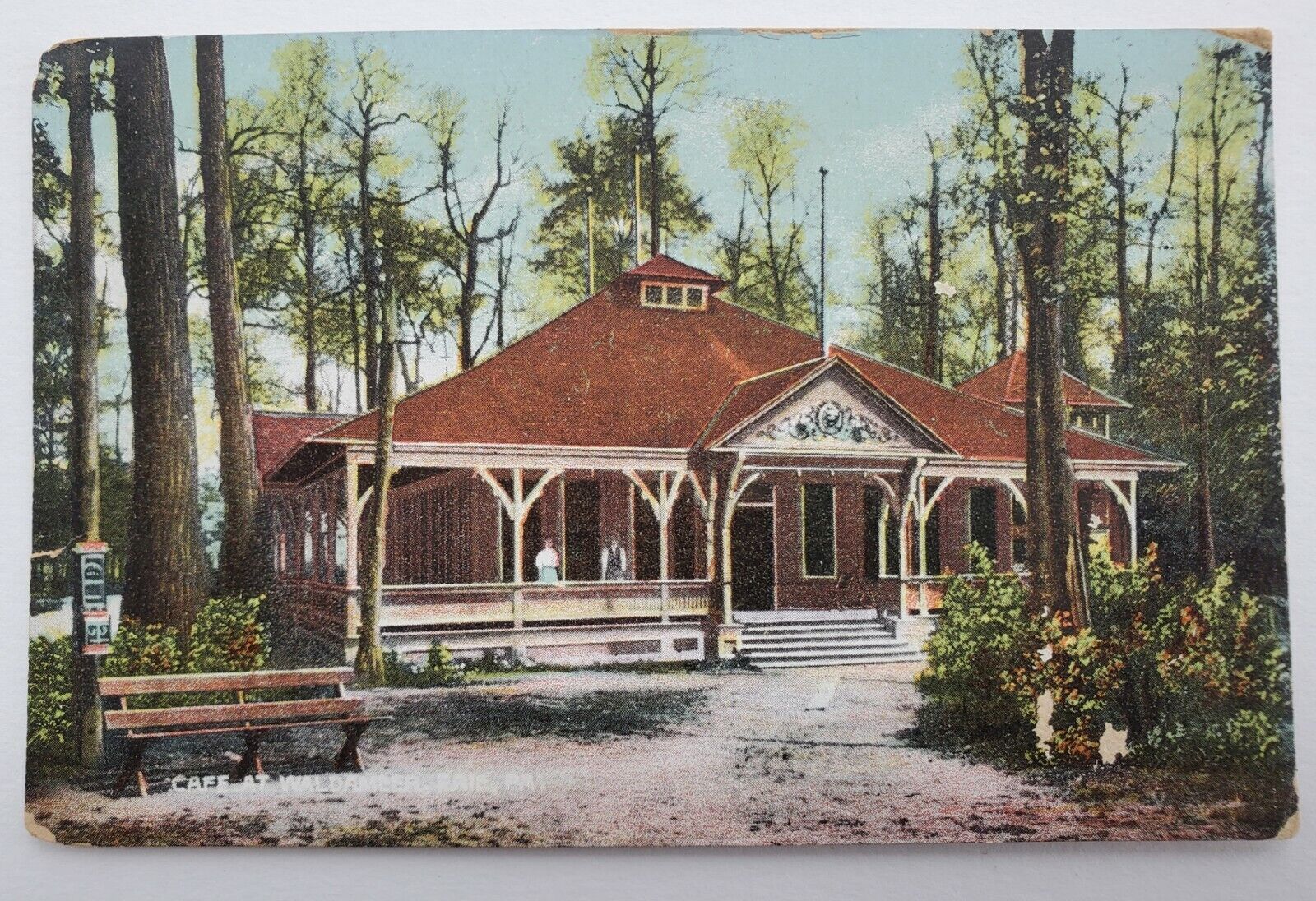 Erie, PA Cafe at Waldameer Amusement Park 1908 Antique Postcard I60