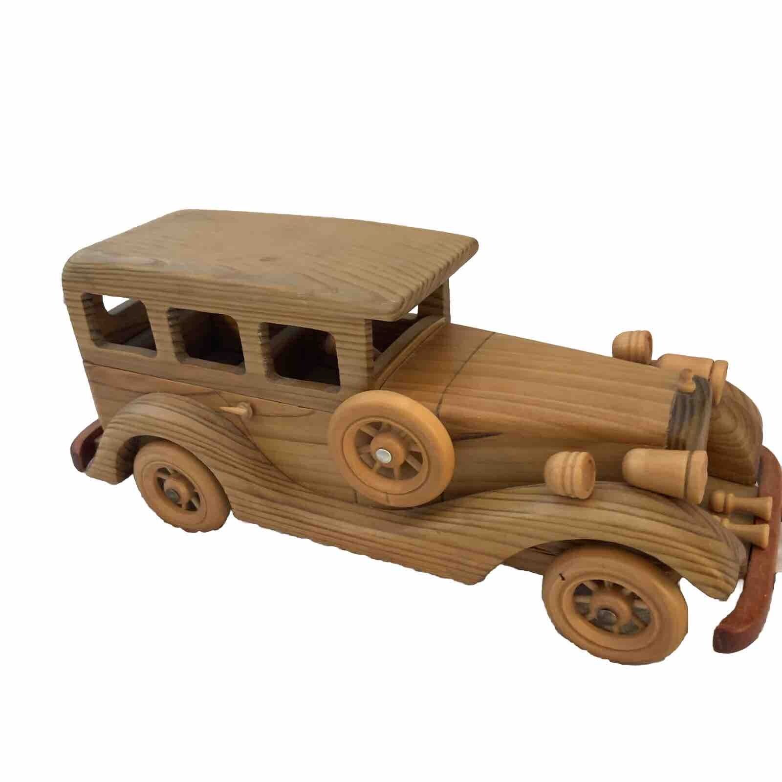 Wooden Station Wagon / Antique Style Toy Car 12” Long Perfect Condition