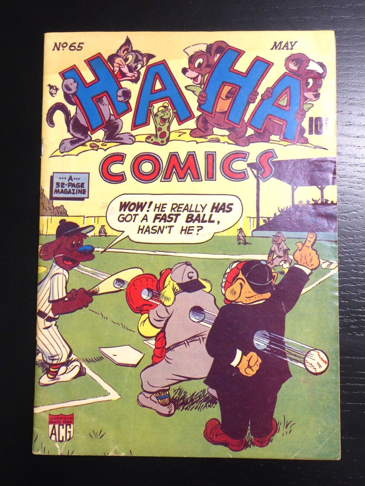 Ha Ha Comics #65 May 1949, VG+. Includes art by Dan Gordon, Baseball cover