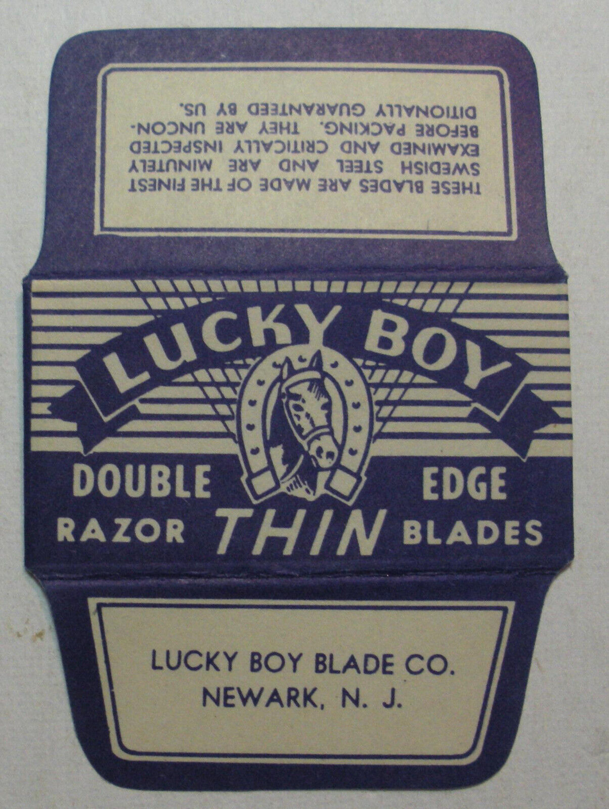 Vintage Razor Blade LUCKY BOY THIN Racehorse - One wrapped Blade