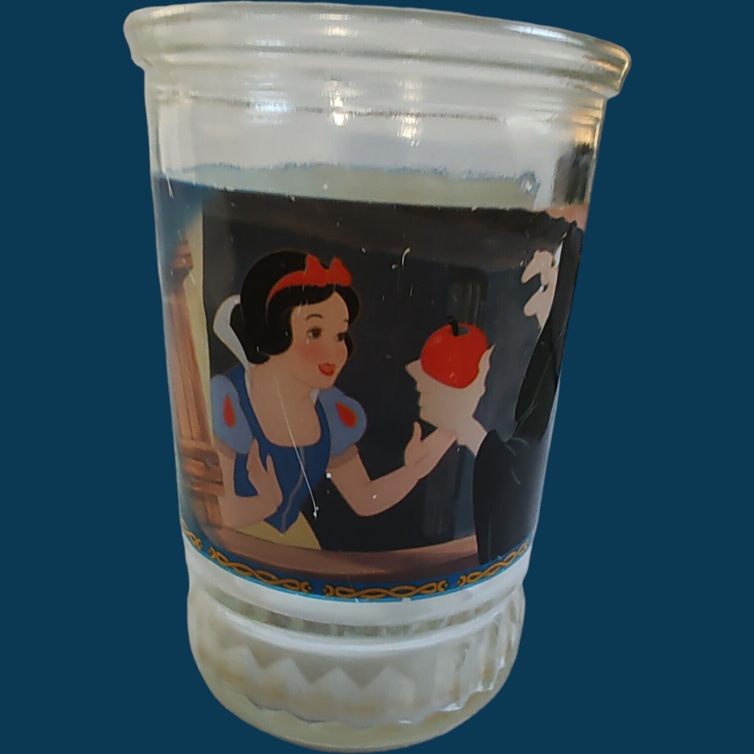 Vintage Bama Glass Jelly Jar Walt Disney’s Snow White & 7 Dwarfs #1 Snow White