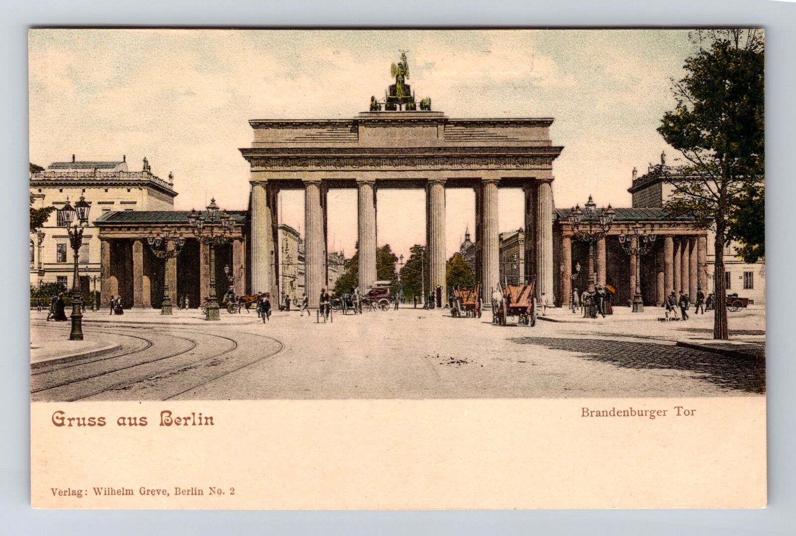 Berlin Germany, Gruss Aus Berlin, Brandenburger Tor, Antique Vintage Postcard