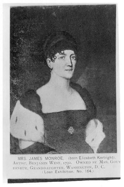 Mrs James Monroe,Elizabeth Kortright Monroe,1768-1830,1st Lady of United States
