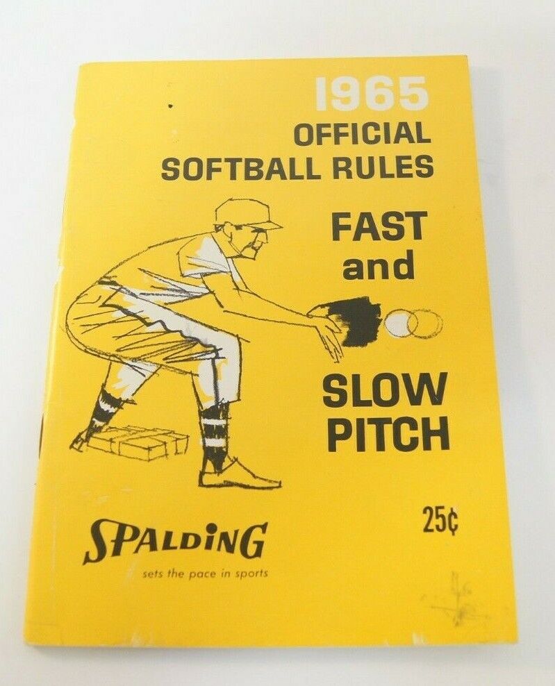 1965 Official Softball Rules Fast and Slow Pitch Spalding Vintage Paper Book