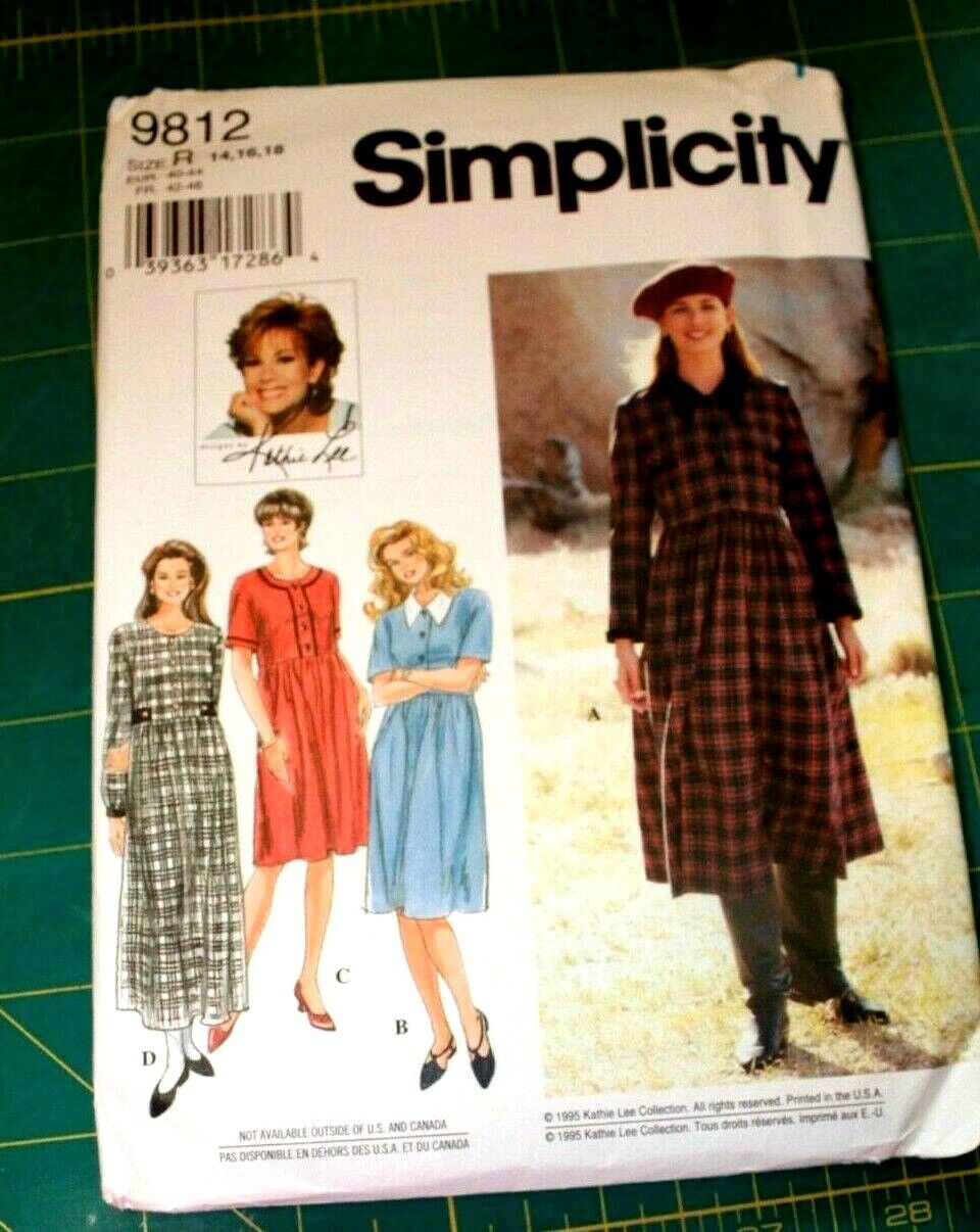 Simplicity 9812 Women\'s Dress Designed Kathie Lee Size 14,16,18