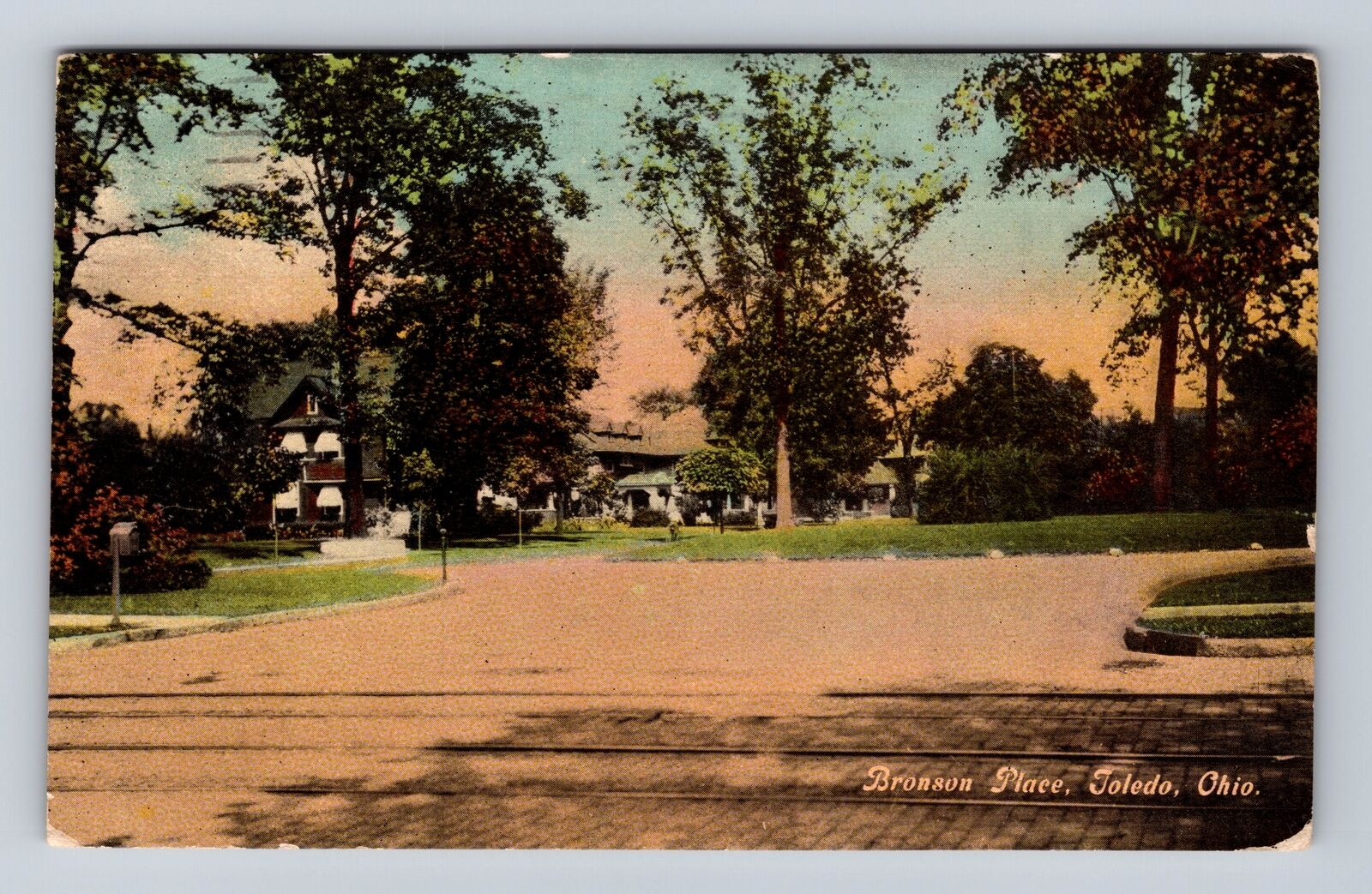 Toledo OH-Ohio, Bronson Place, Antique Vintage c1914 Souvenir Postcard