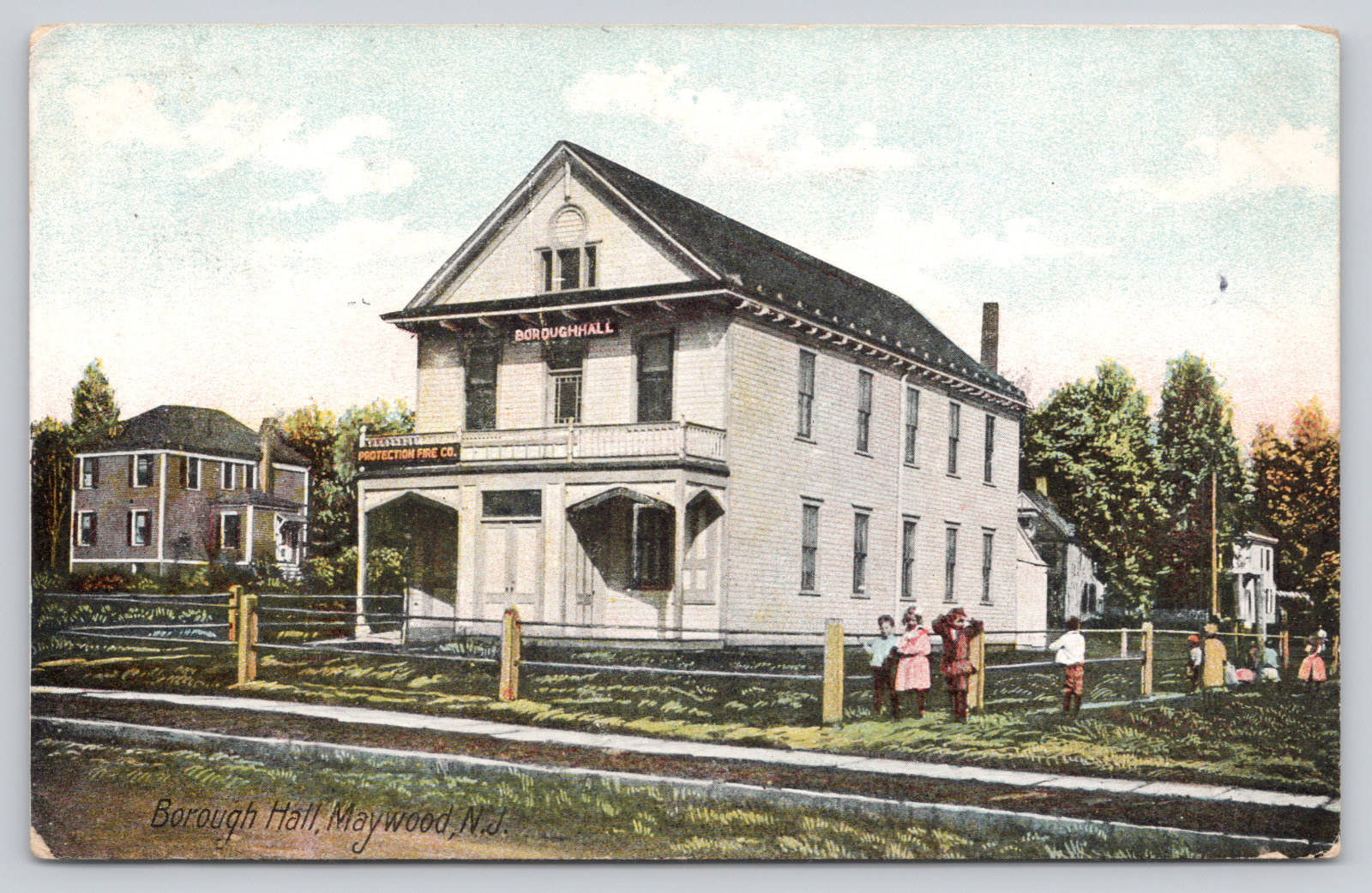 Postcard Borough Hall, Maywood, N.J. New Jersey Rare A133