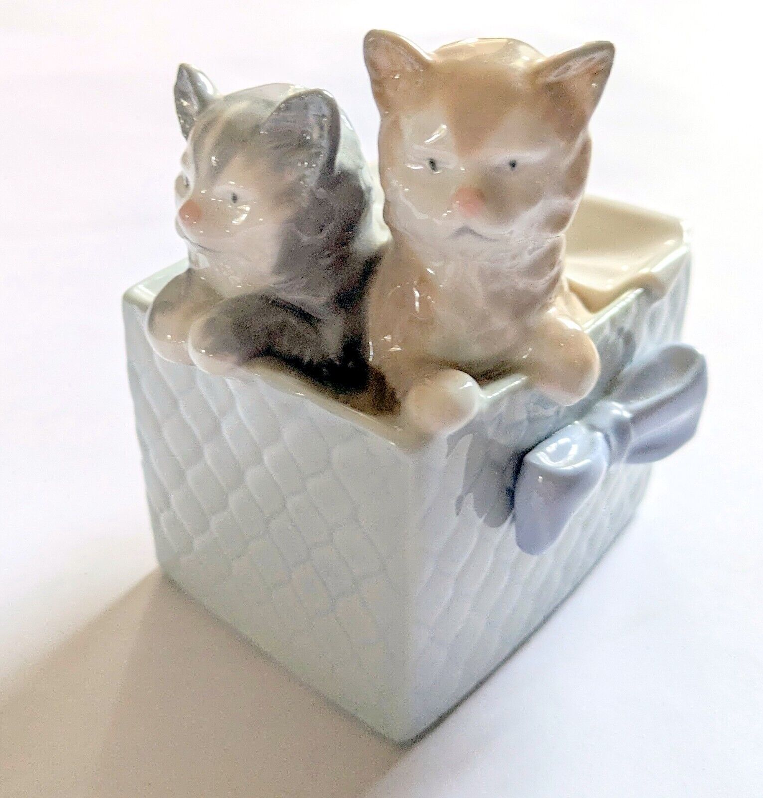 1988 NAO Hand Made in Spain Lladro Cat Kittens Purr-fect #1080