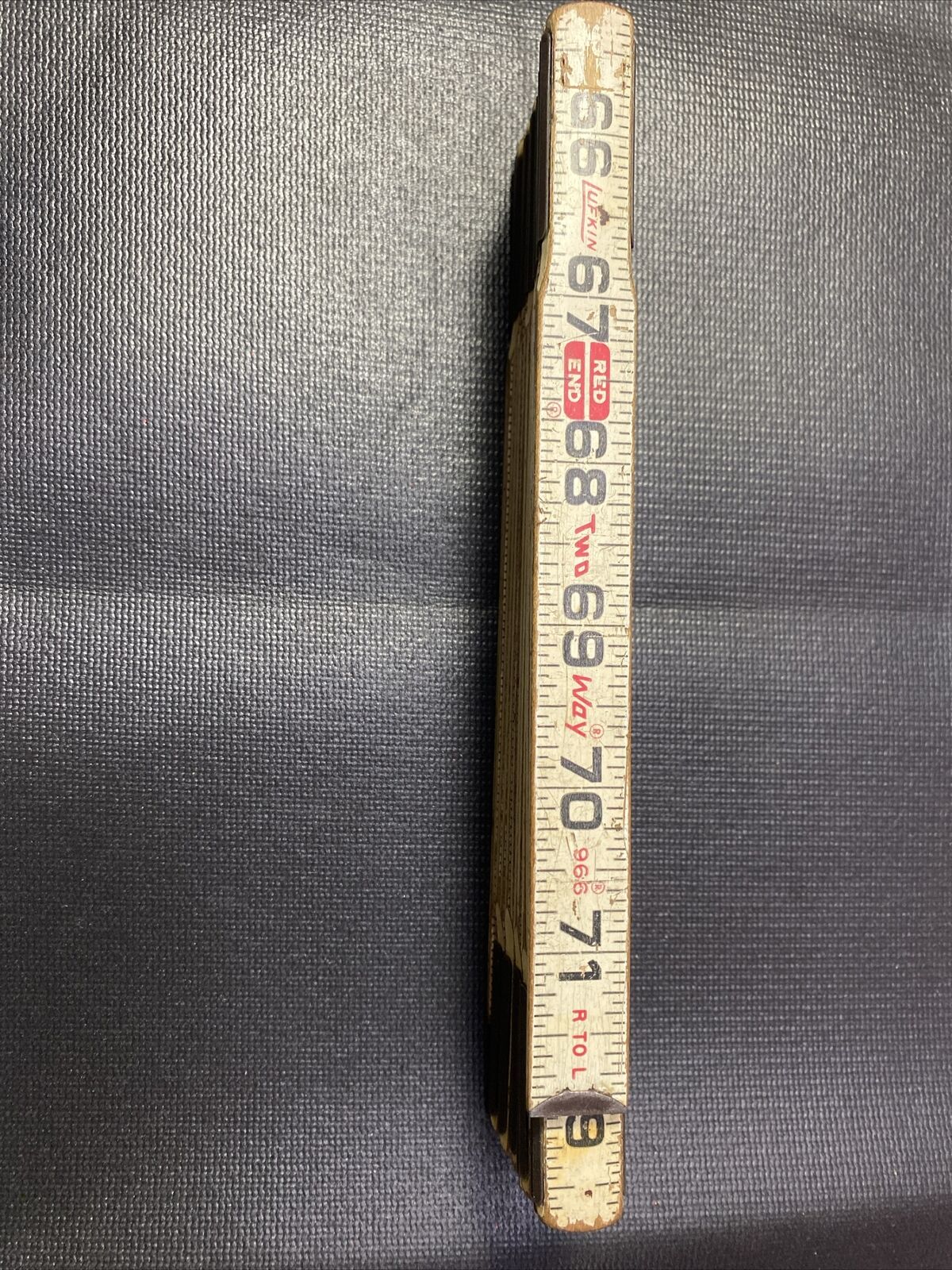 Vintage Lufkin Two Way Red End Folding Wood Tape Measure Ruler - #966 72 inches