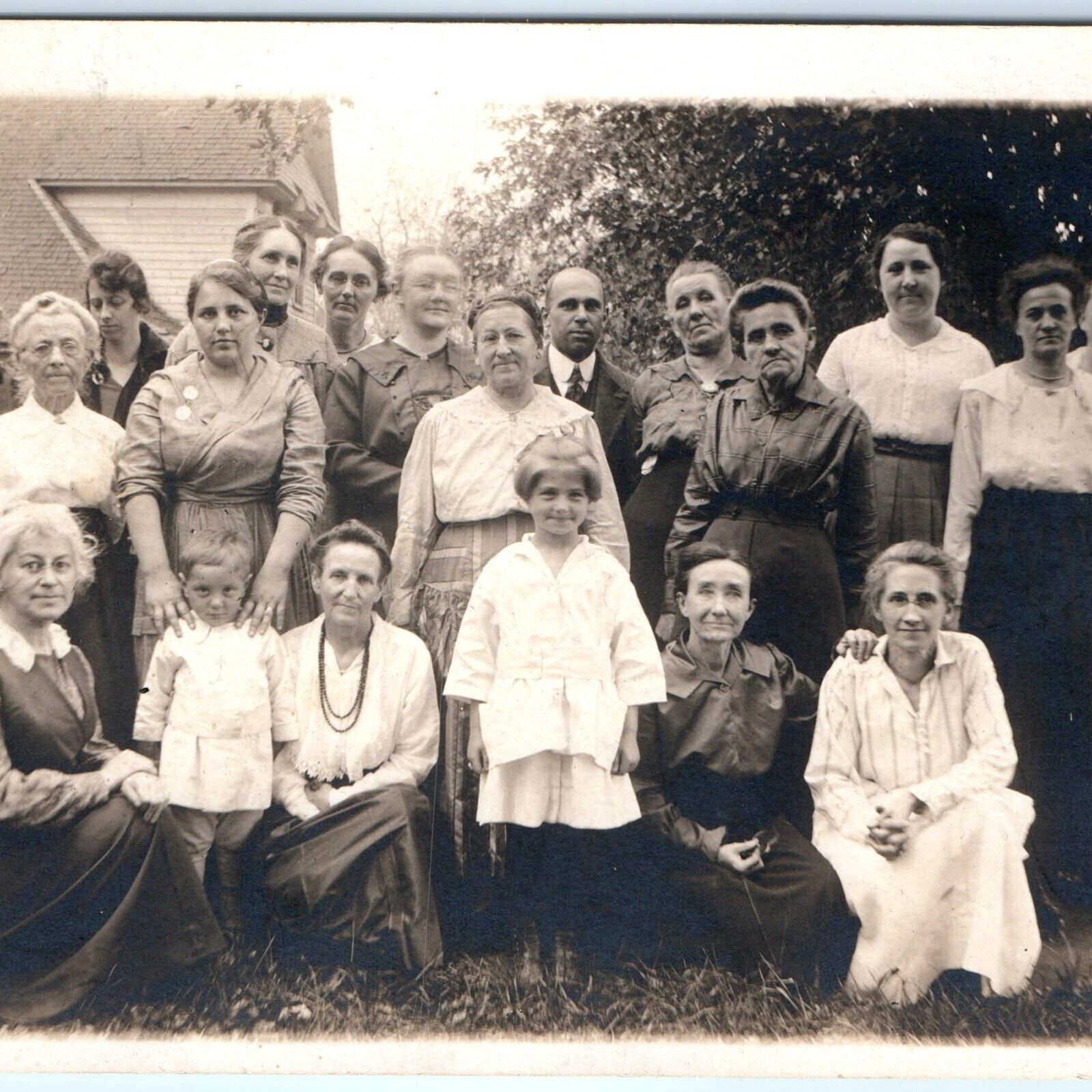 c1910s-20s Cute Group Women Children RPPC Young & Old Ladies Photo Outdoors A155
