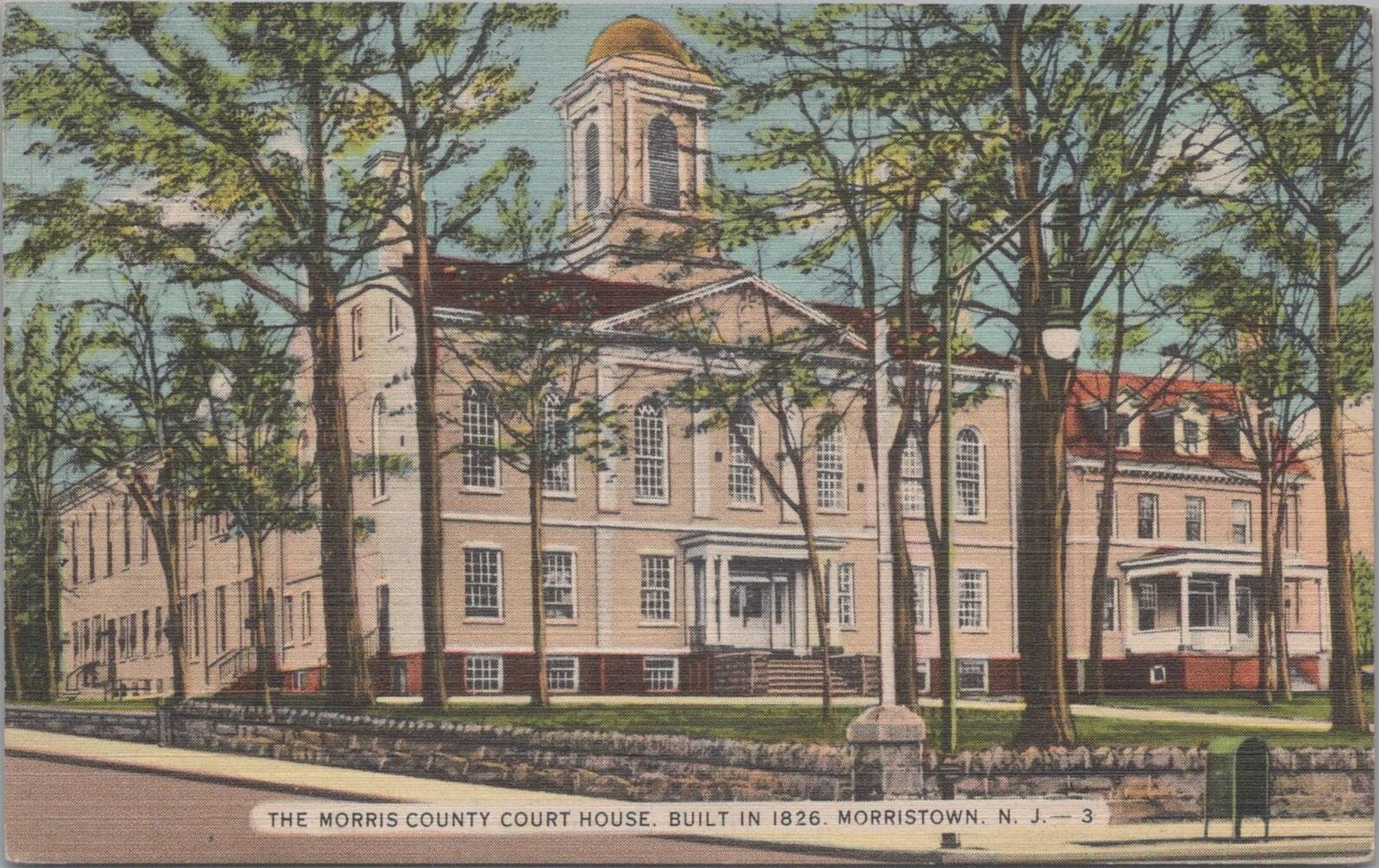 Postcard The Morris County Court house Morristown NJ 