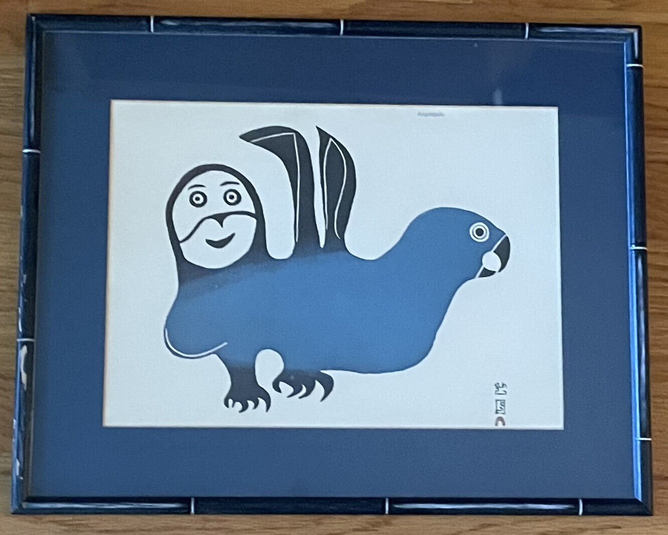 Angotigolu Teevee Spirit Bird Canadian Inuit Print Cape Dorset Angotigulu Framed