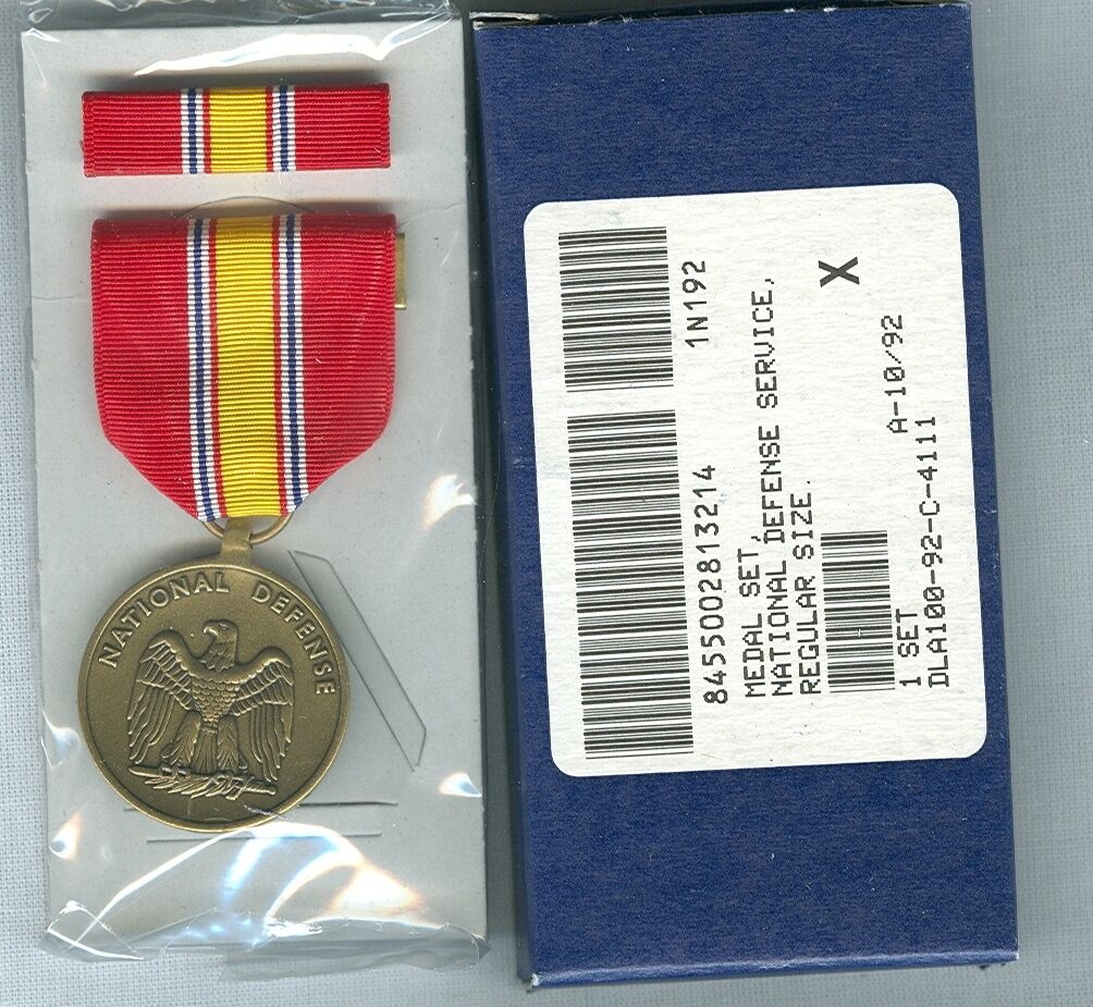 NATIONAL DEFENSE SERVICE MEDAL (NDSM) & RIBBON BAR -MILITARY ISSUE - FULL SIZE