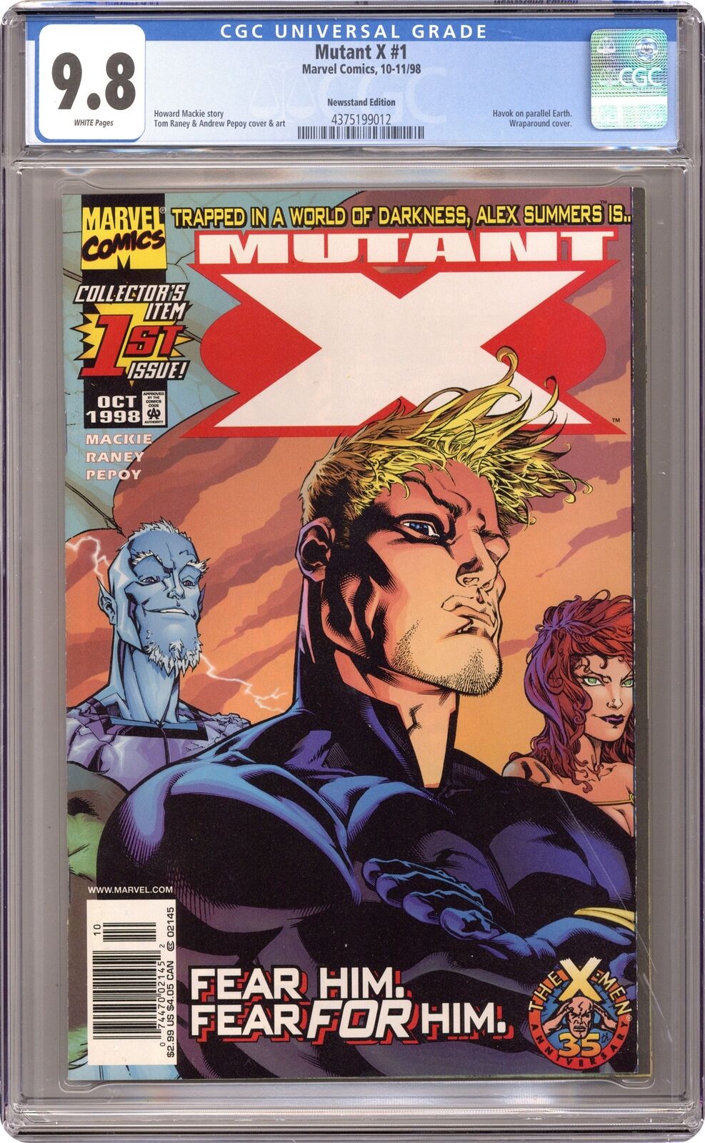 Mutant X 1A.N CGC 9.8 Newsstand 1998 4375199012
