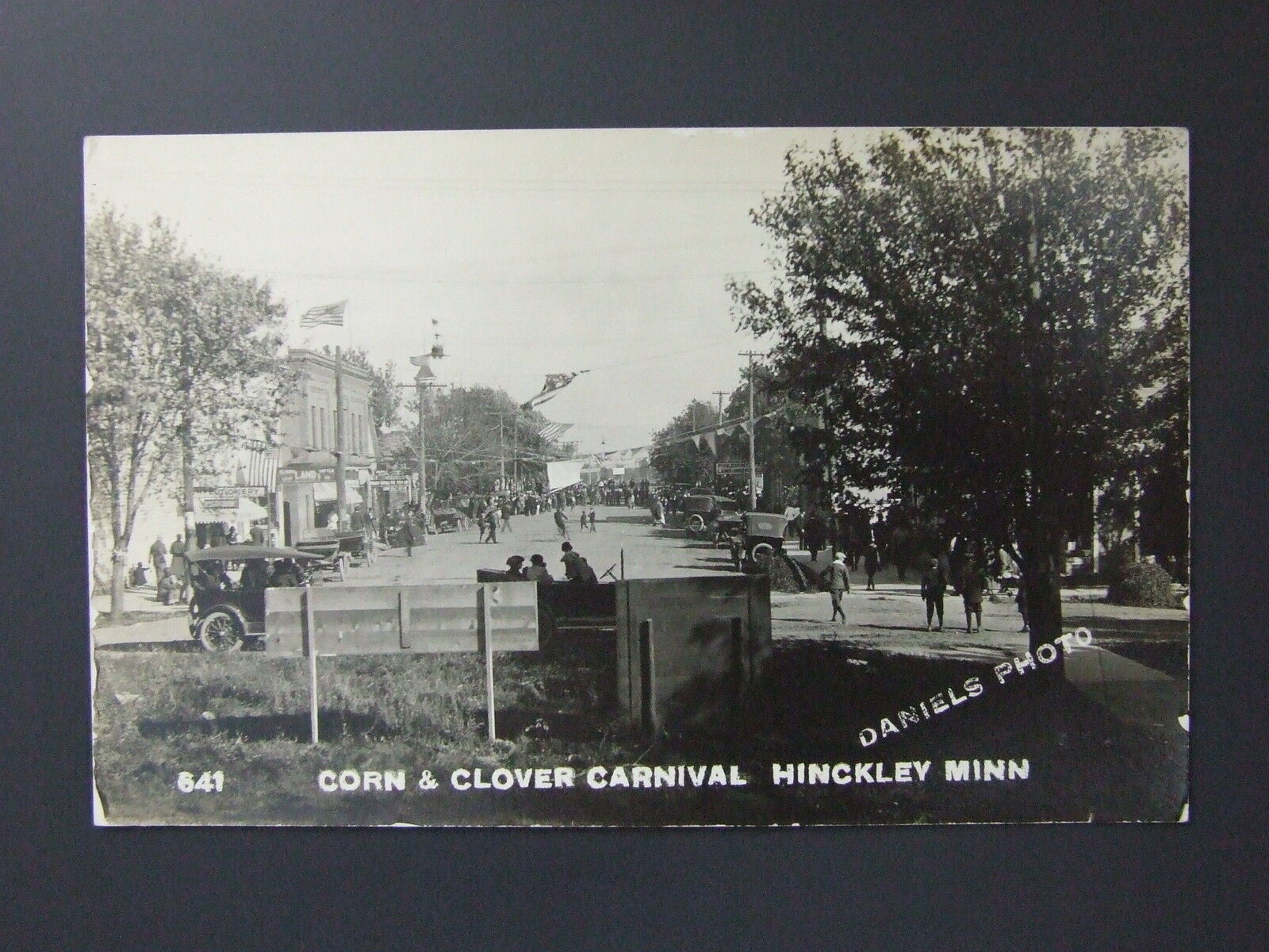 Hinckley Minnesota MN Real Photo Postcard RPPC Carnival Street View 1920