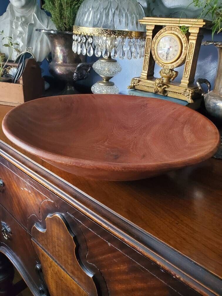 Antique X Large Vintage Wooden Bowl Rosewood Dough Bowl 17\