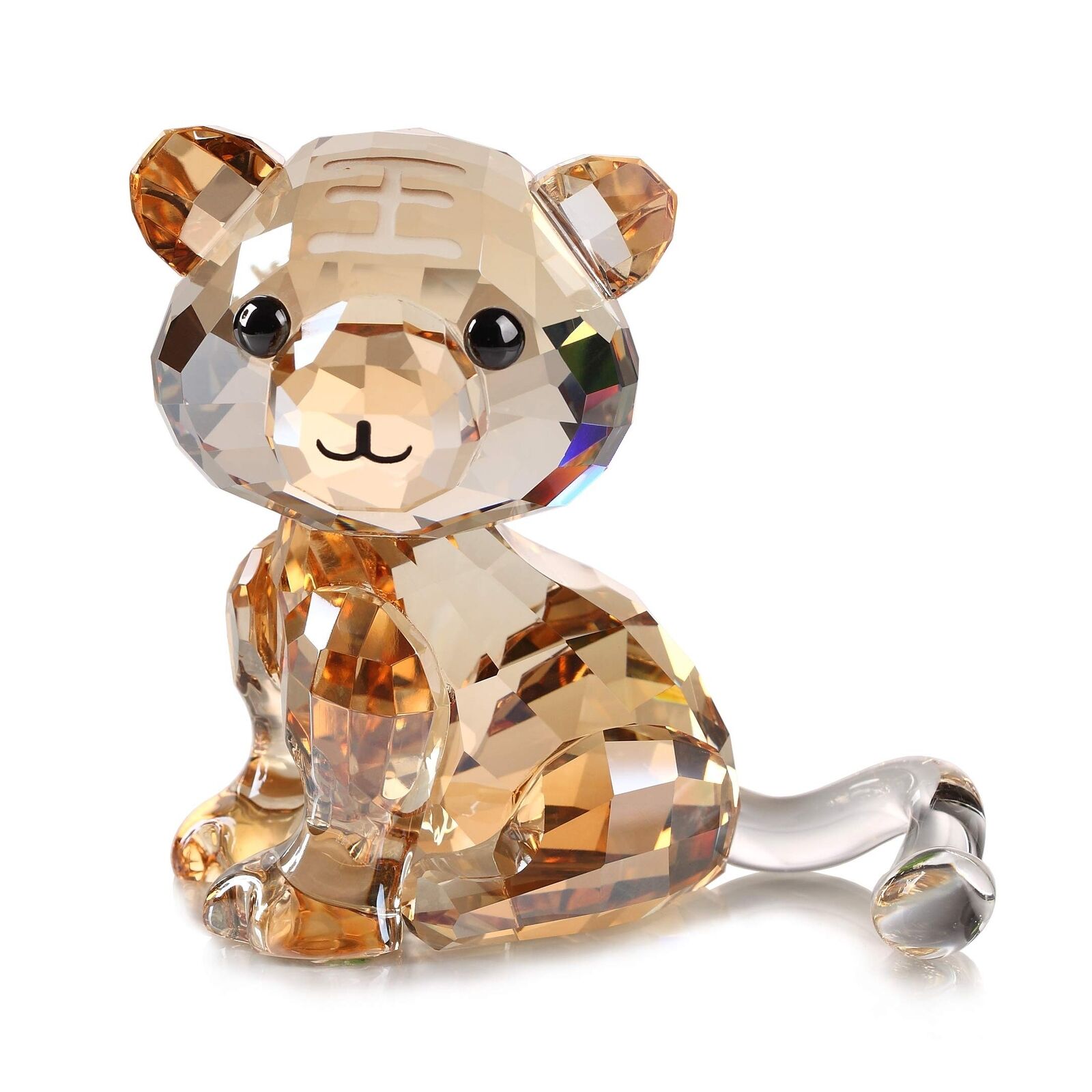 Crystal Tiger Figurine Lovely Cartoon Zodiac Collectible Ornament Animal Home...