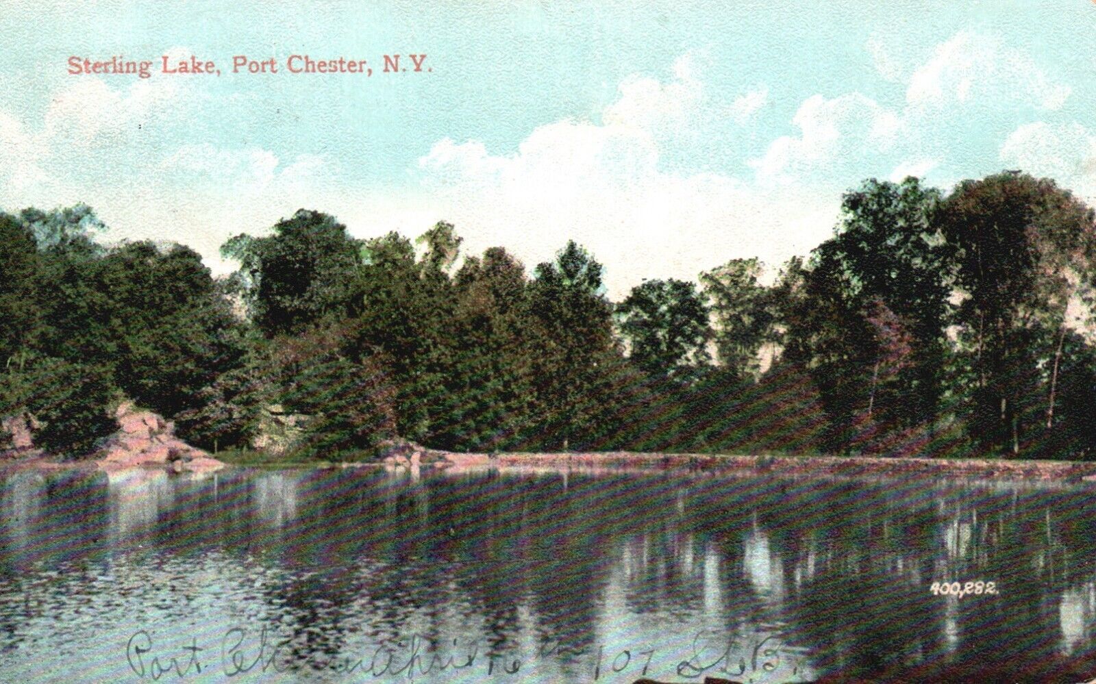 Postcard NY Port Chester Sterling Lake Antique Posted 1907 Vintage PC H1755