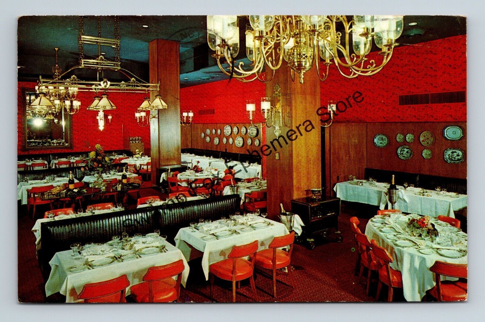 Postcard Paul Young's Restaurant Interior Mayflower Hotel Washington D.C,