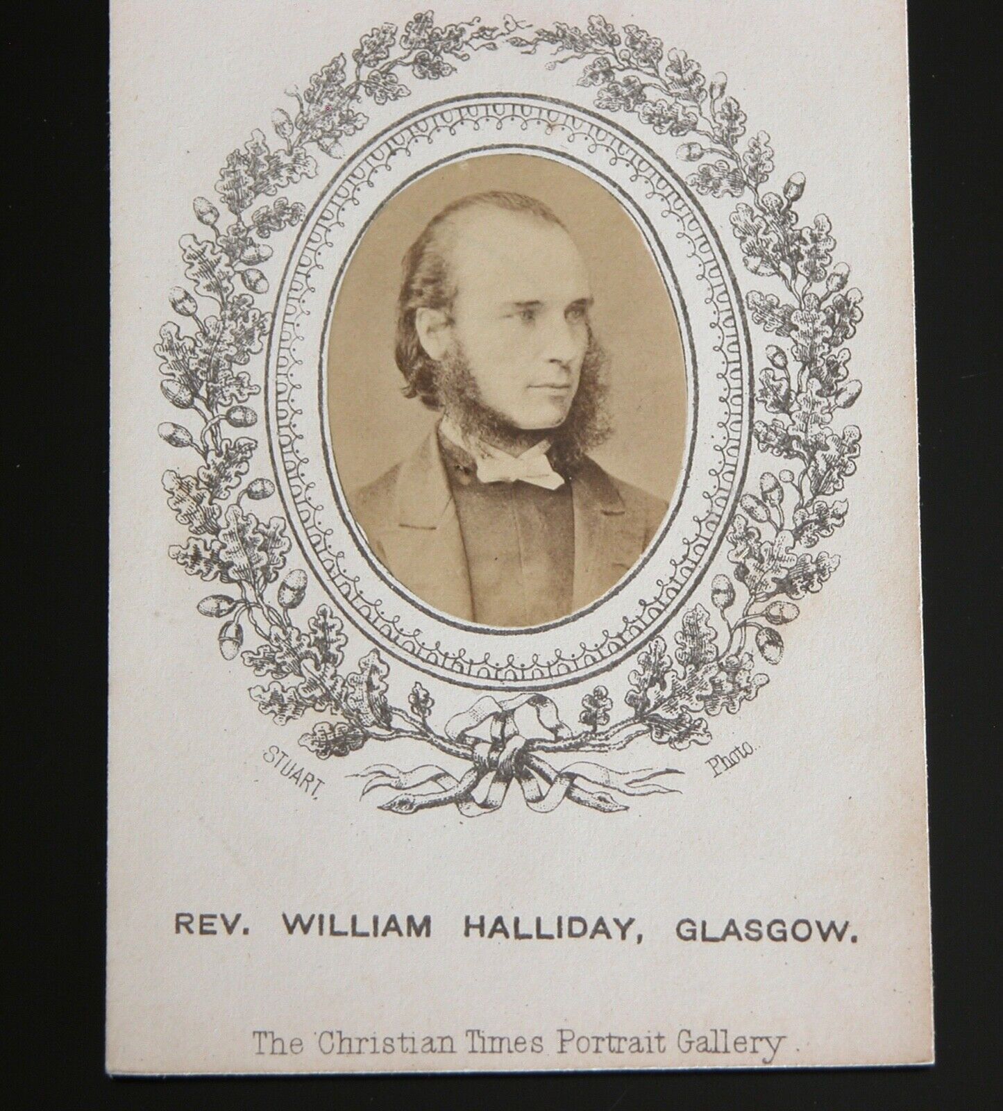  Reverend William Halliday Glasgow Scotland CDV Portrait Antique Albumen Print 