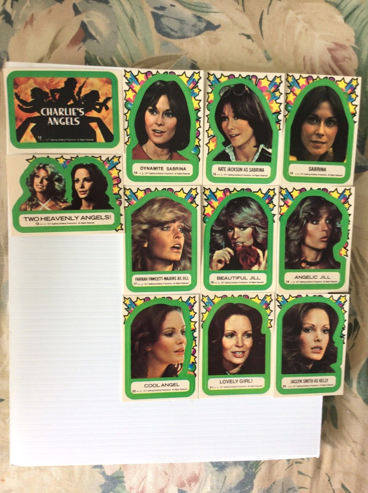 1977 Topps Charlie’s Angels complete series 2 stickers set #12-22 nrmt/mt