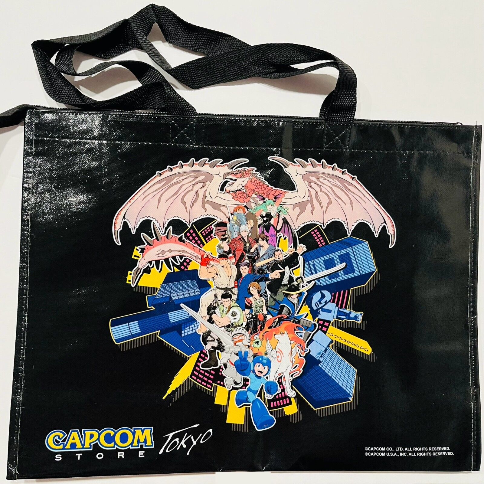 Capcom Store Tokyo tote bag - Official large vinyl black bag