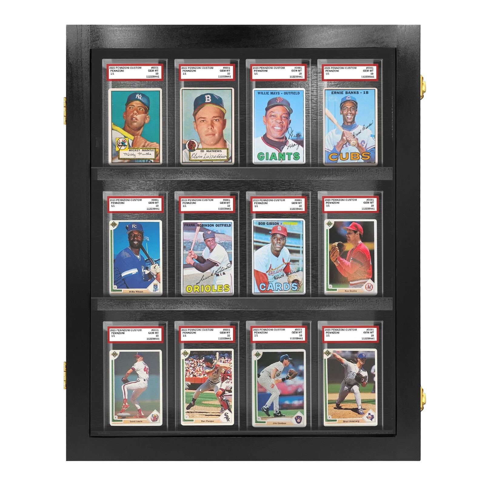 PENNZONI Sports Card Display Case, Holds 12 PSA Graded Sports Cards