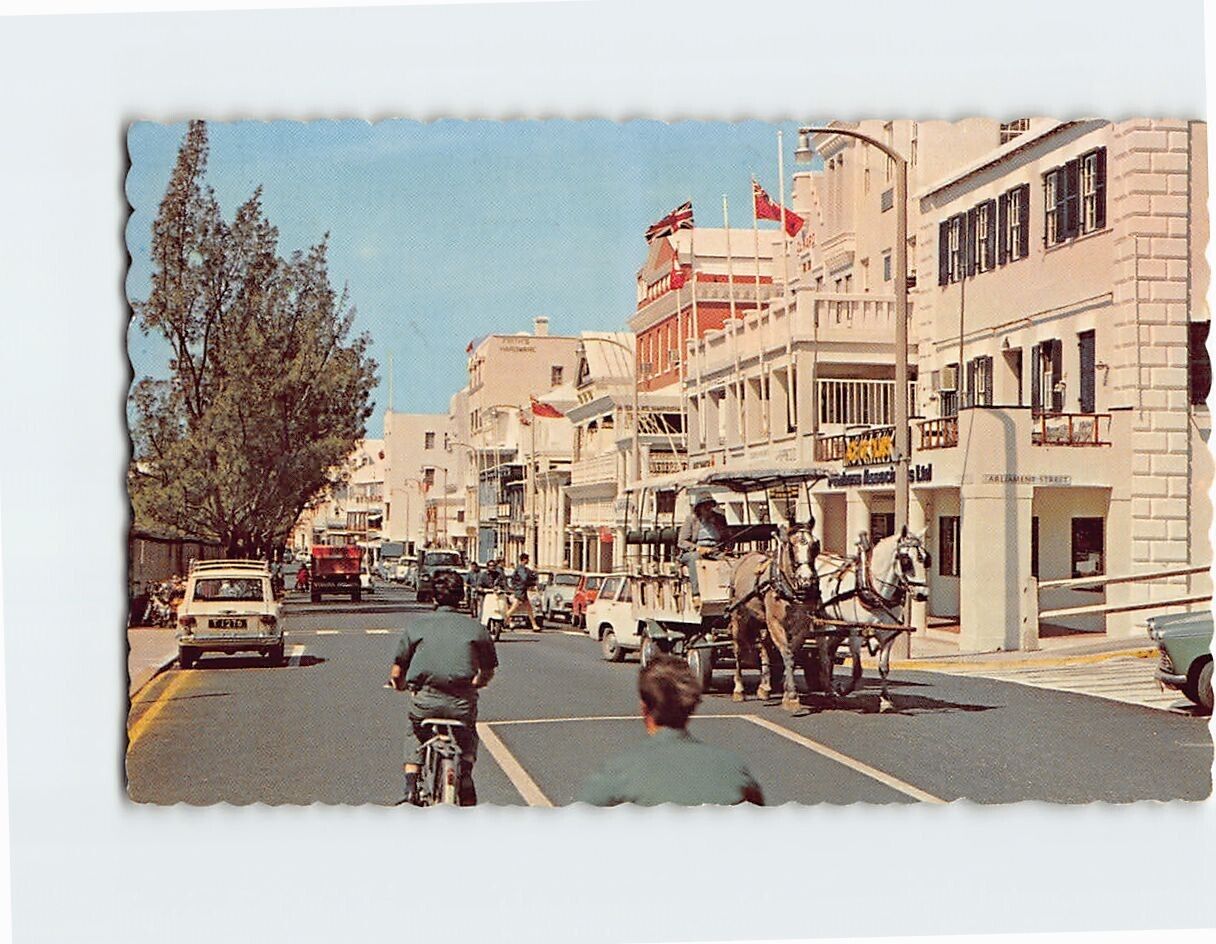 Postcard Front Street Hamilton Bermuda British Overseas Territory