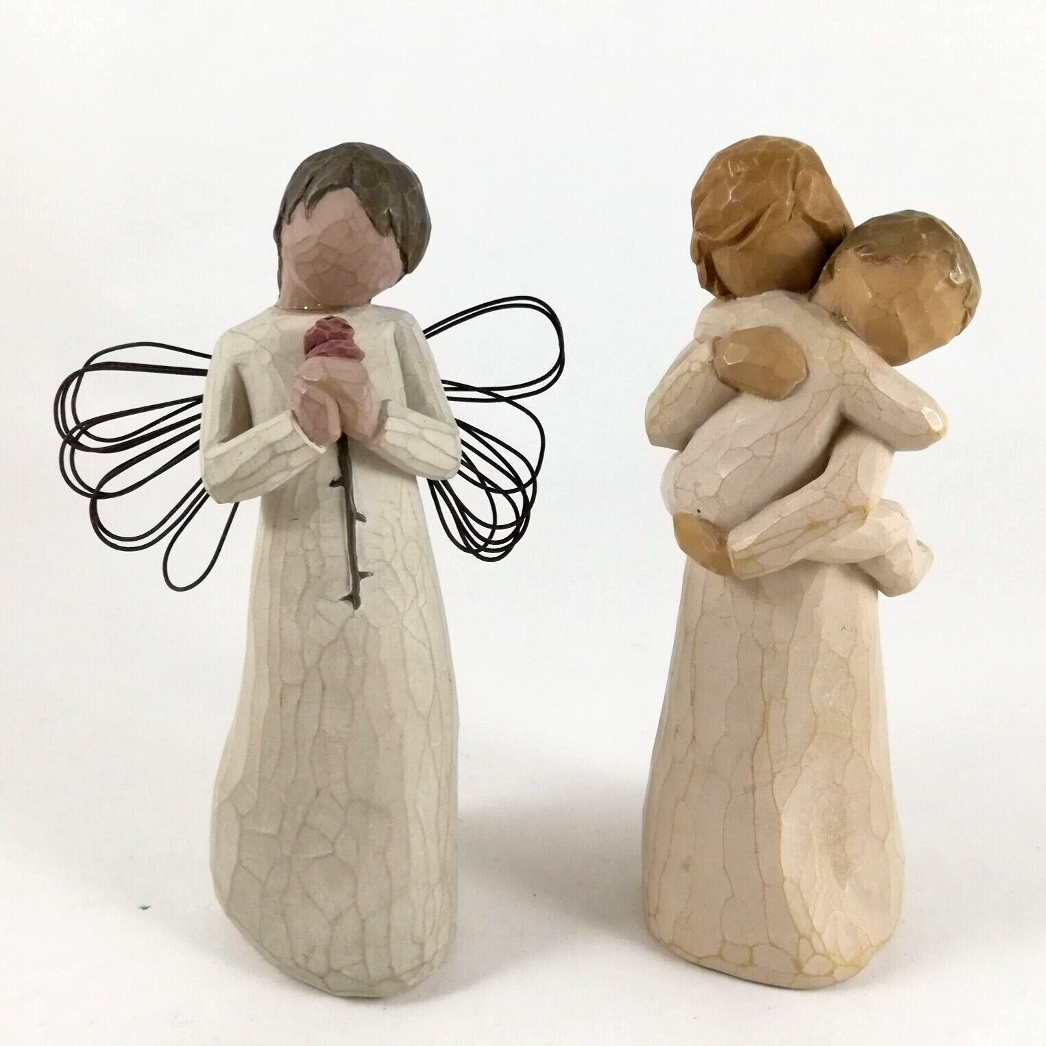 Willow Tree Angel\'s Embrace & Loving Angel with Flaws & Repair (Lot of 2)