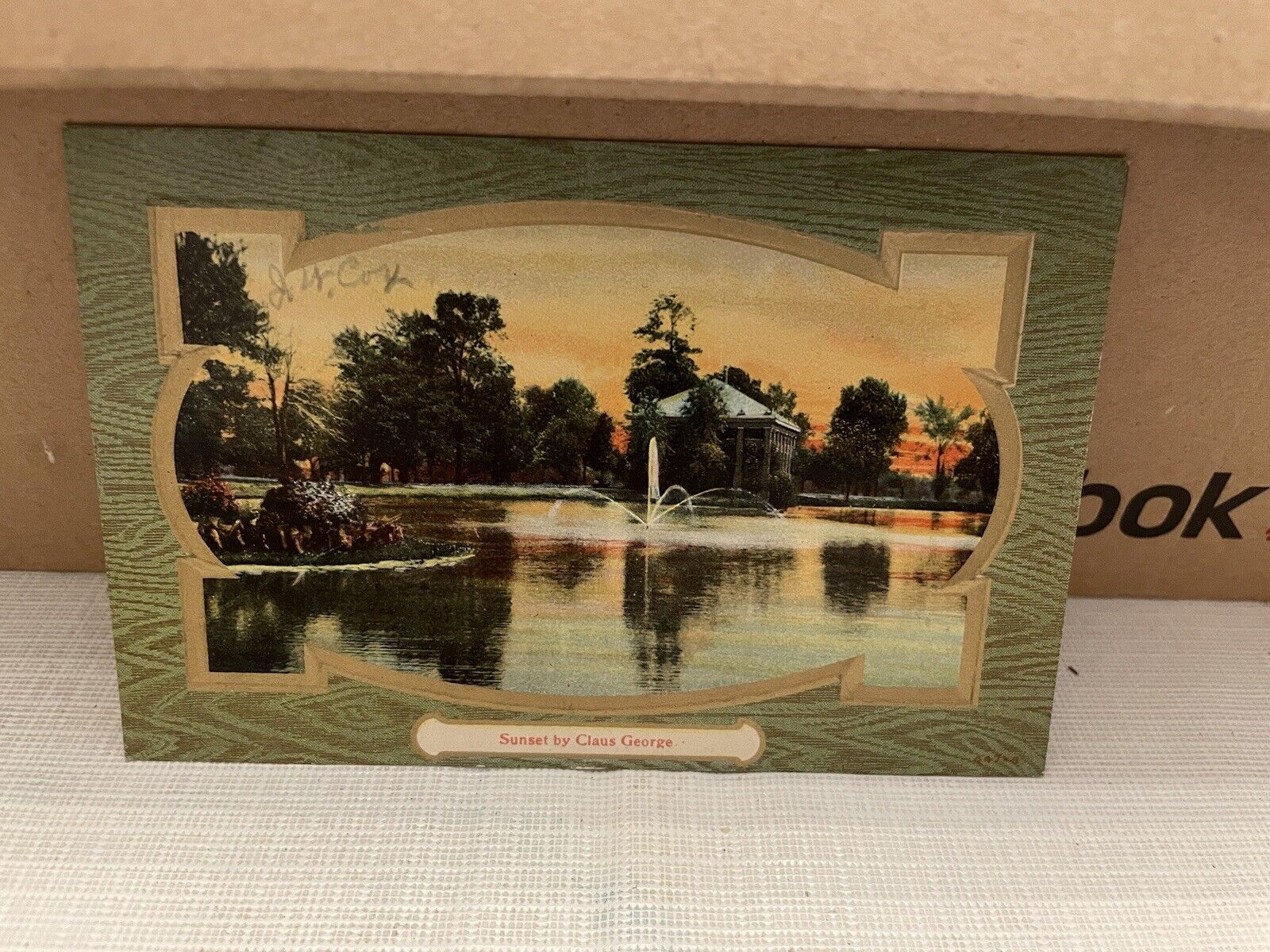 Vtg Postcard Scenery Embossed Sunset By Claus George 1910