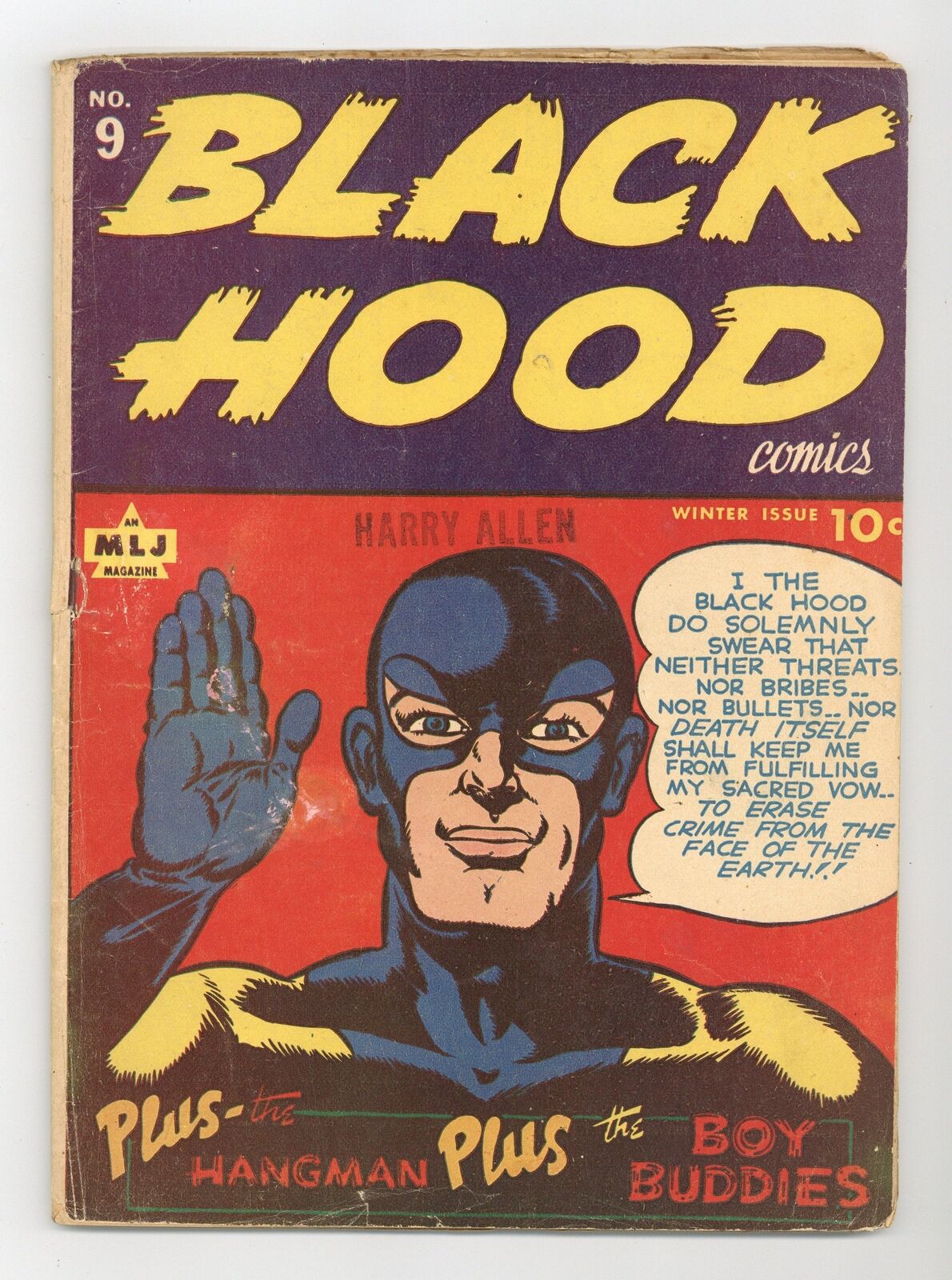 Black Hood Comics #9 GD+ 2.5 1944