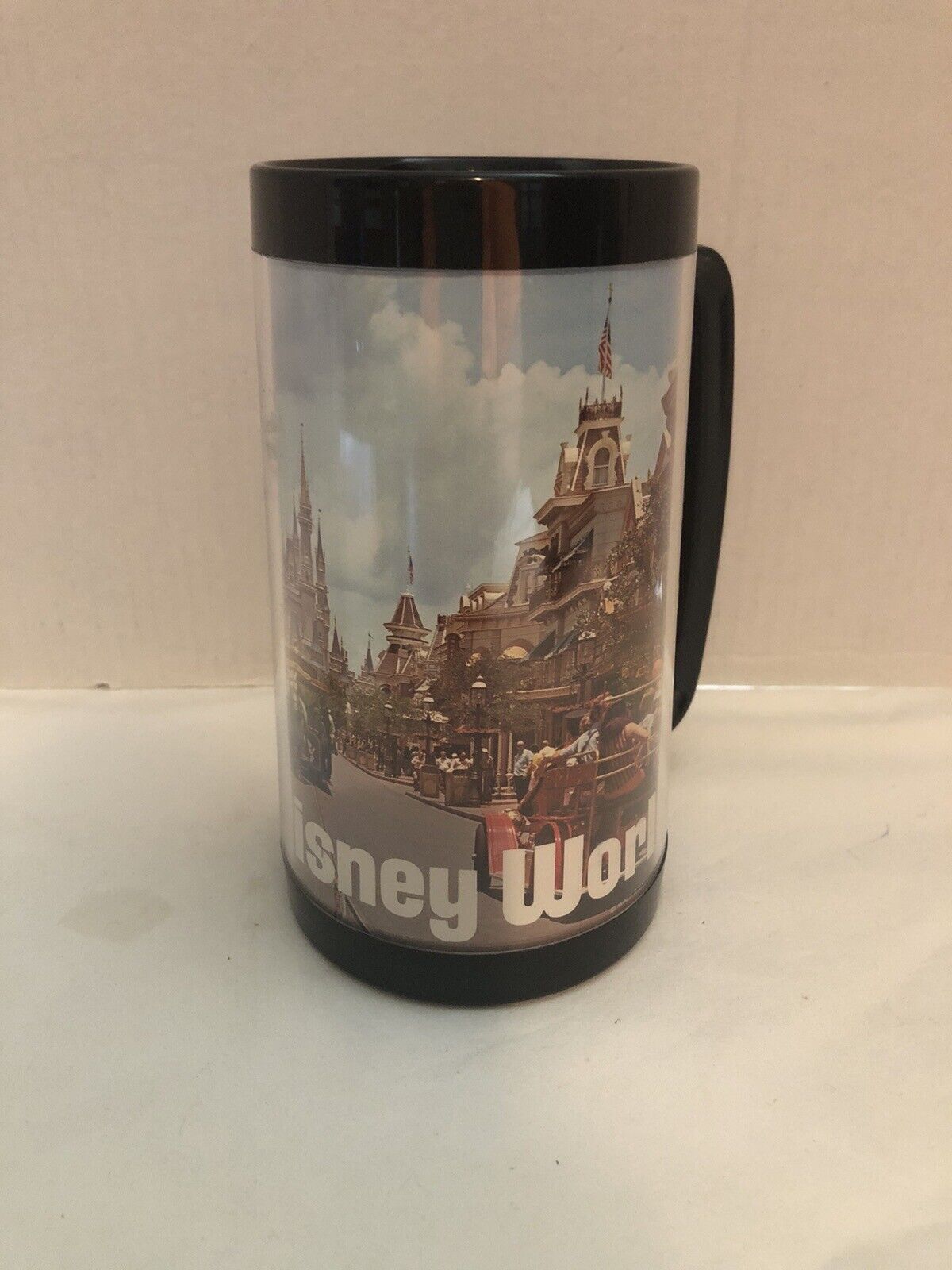  Vintage Walt Disney World Thermo-Serv Plastic  Large Mug Cup MADE IN USA