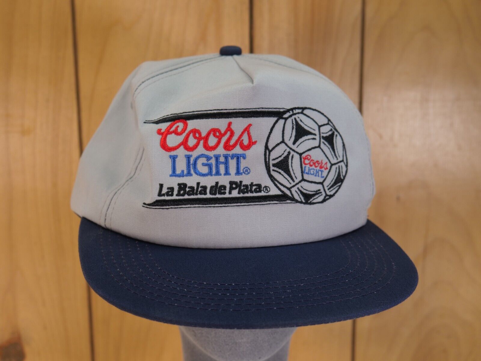 Vintage Coors Light La Bala De Plata Strapback Trucker Hat Cap Grey Soccer  New