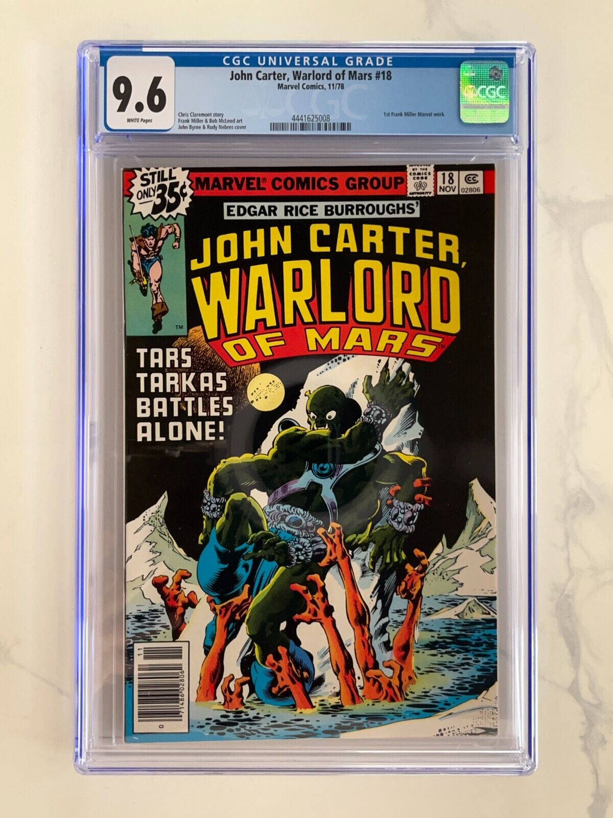 John Carter Warlord of Mars #18 (Marvel, 1978, CGC 9.6, 1st Frank Miller)