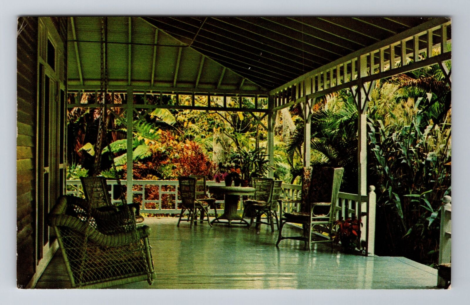 Fort Myers FL-Florida, Edison\'s Porches, Antique, Vintage Souvenir Postcard