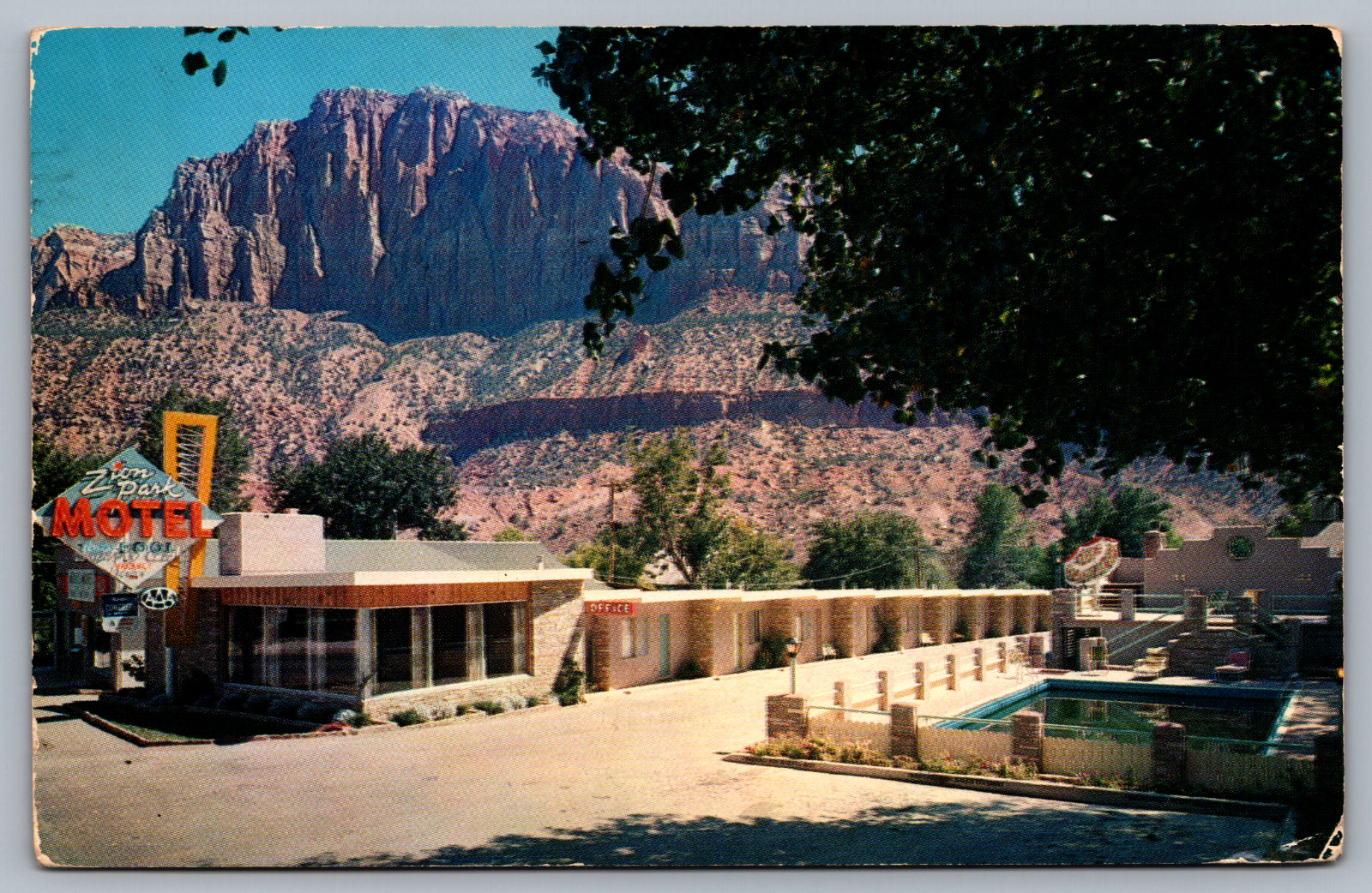 Postcard Zion Park Motel Springdale Utah Chrome Posted 1959