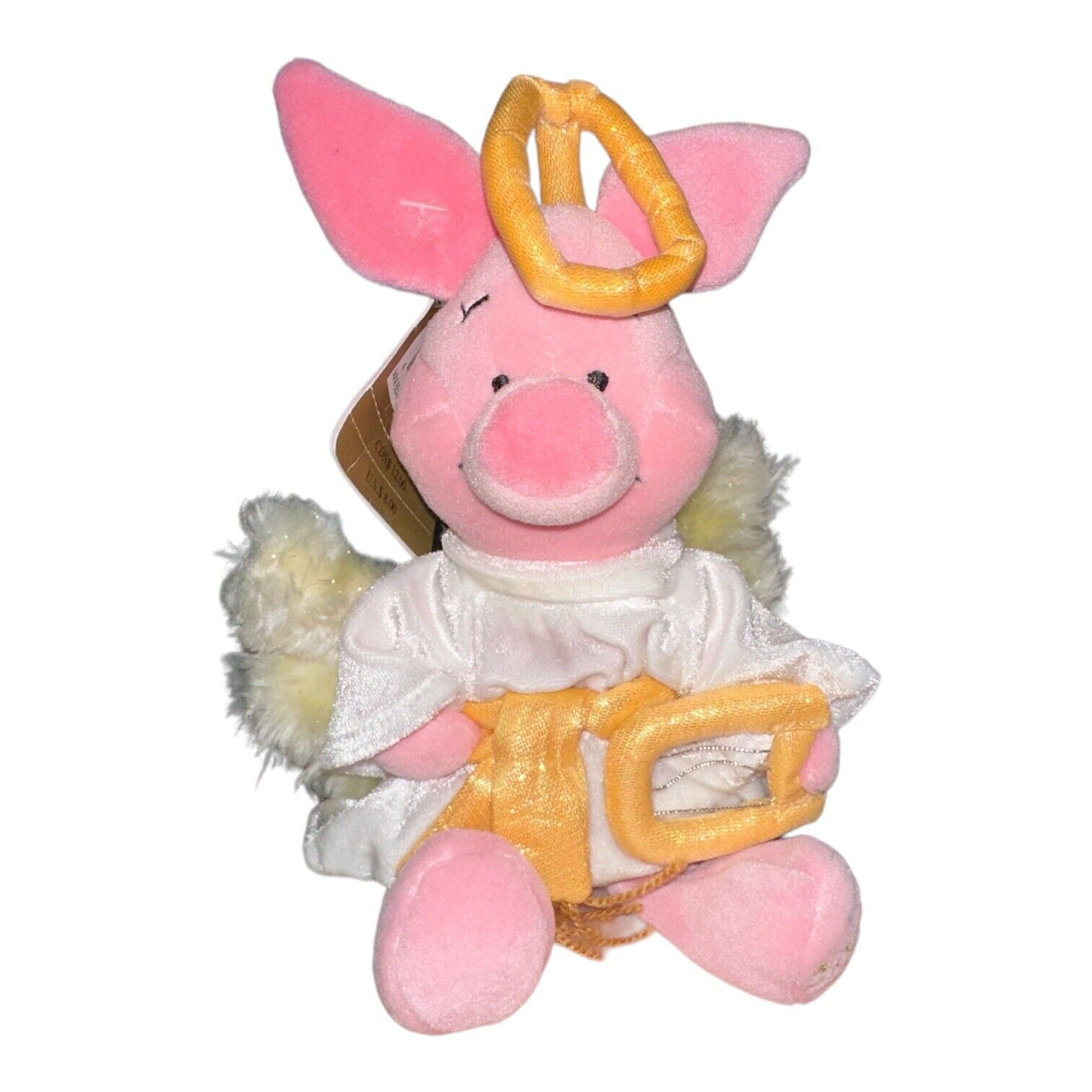 Vintage Disney Store Angel Piglet Plush Christmas 2000 New With Tags NWT 8”