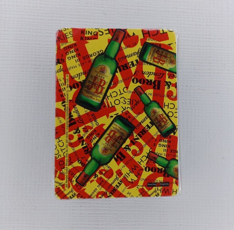 J & B Bottle Playing Cards Deck All Over Pattern New 2001
