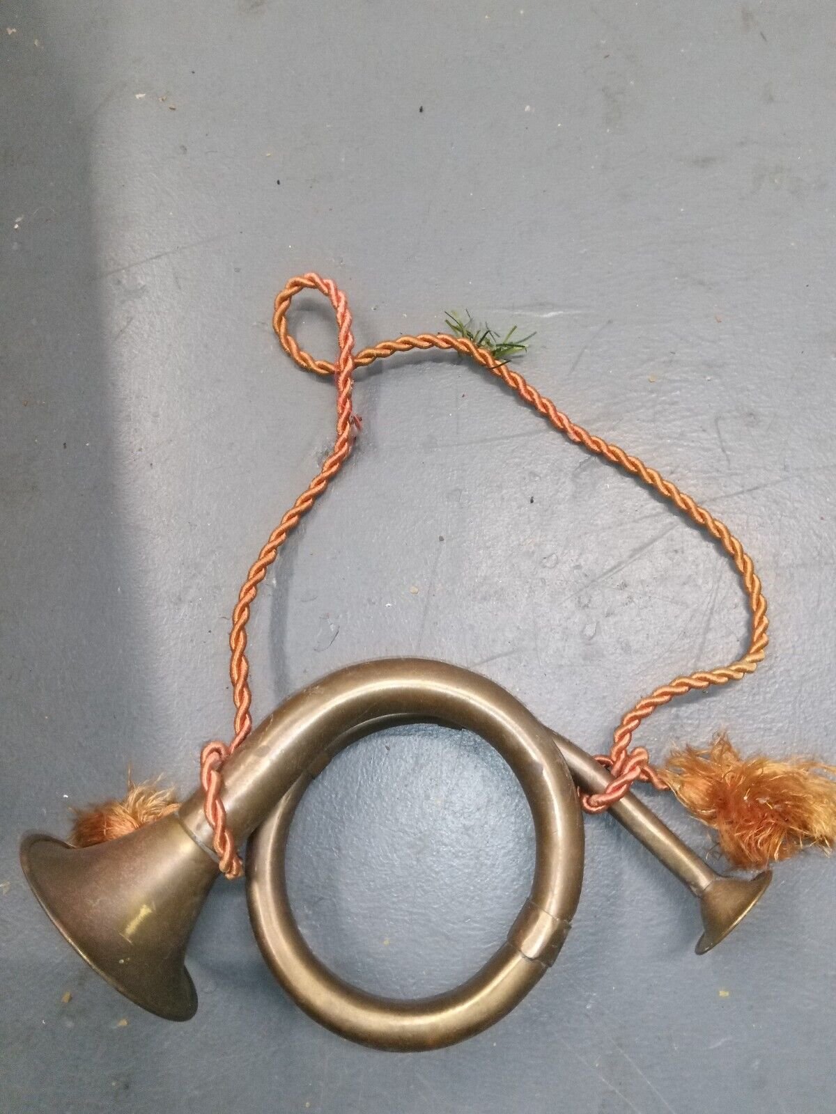 Vintage Brass Horn Bugle Decor Fox Hound Hunting 8\
